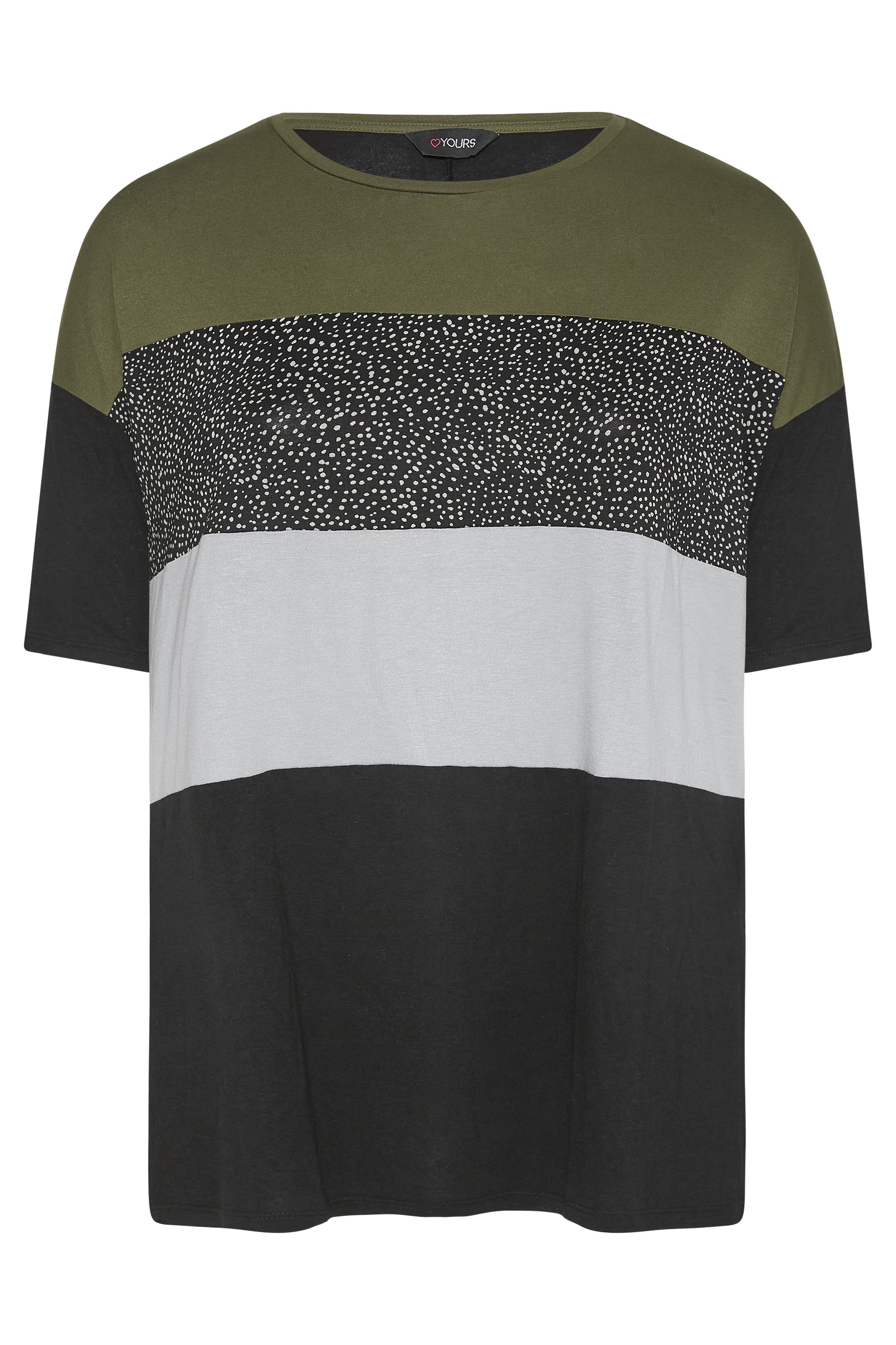 Grande taille  Tops Grande taille  T-Shirts | Top Vert Kaki & Léopard - MM65162