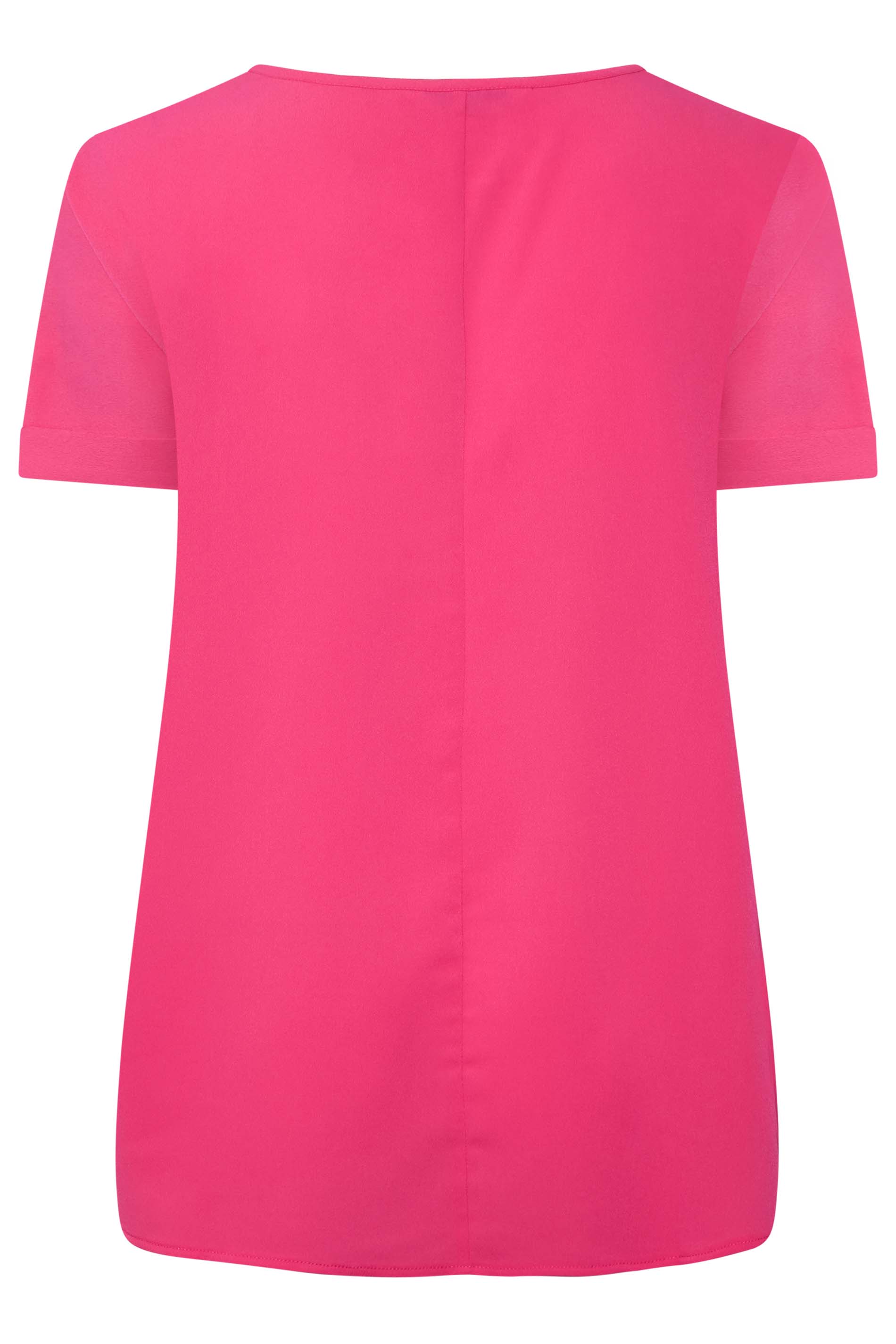 YOURS Plus Size Hot Pink Short Sleeve Boxy Top | Yours Clothing