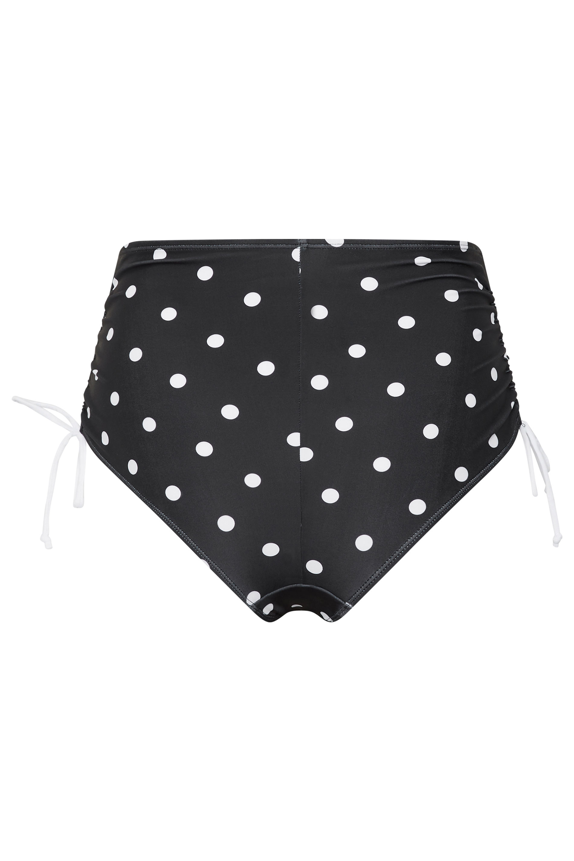 YOURS Plus Size Black Super High Waisted Polka Dot Bikini Briefs | Yours Clothing 6