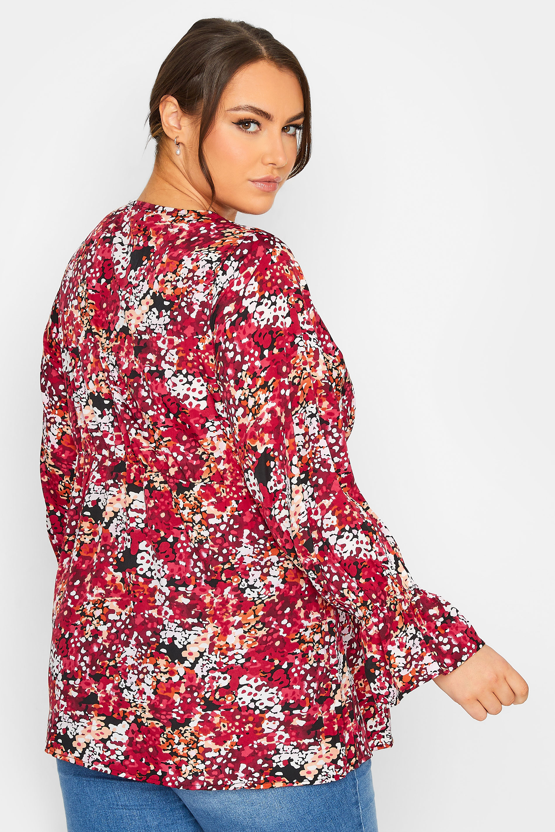 LIMITED COLLECTION Plus Size Red Floral Print Blouse | Yours Clothing 3