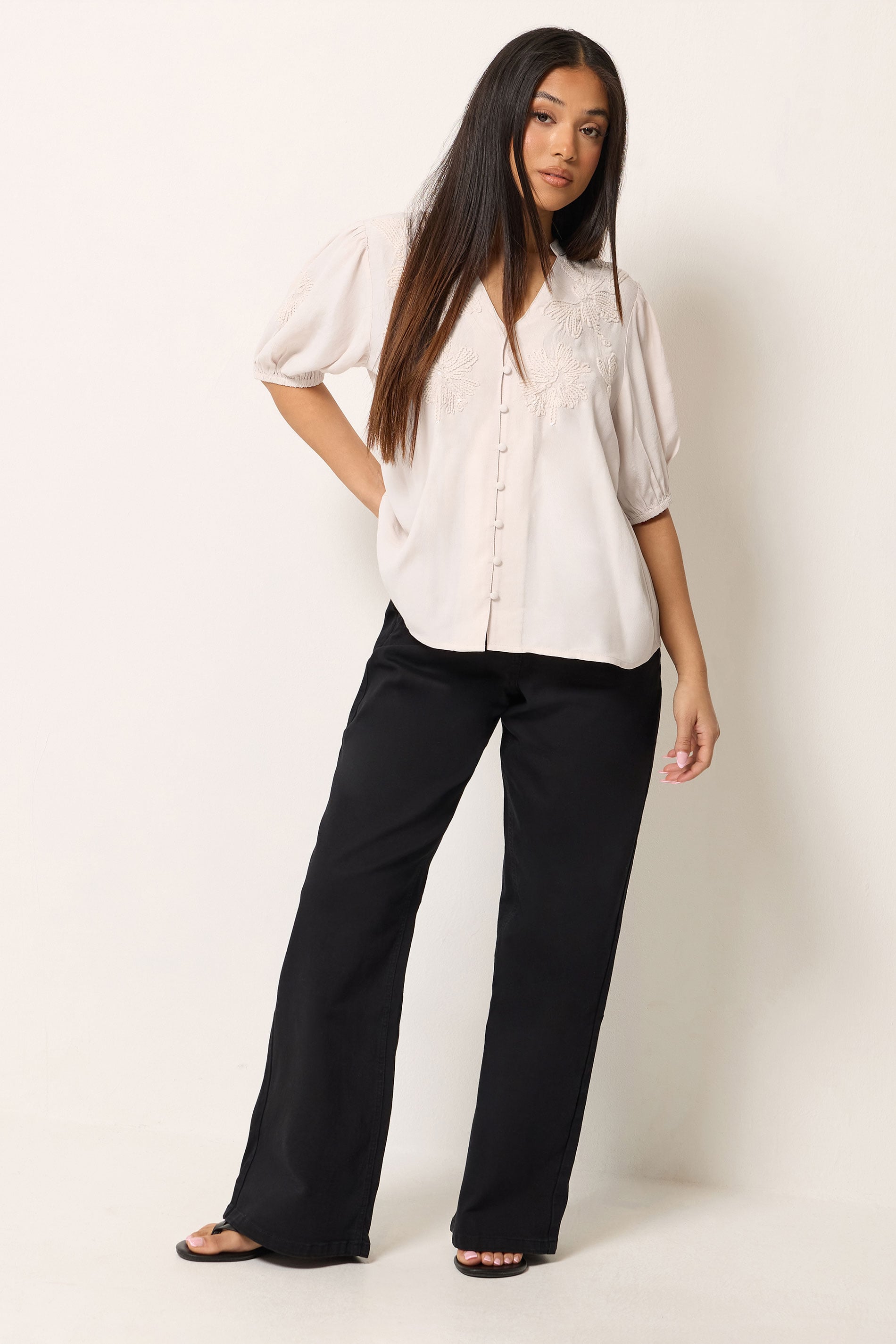 M&Co Petite Light Pink Sequin Embellished Blouse | M&Co 1
