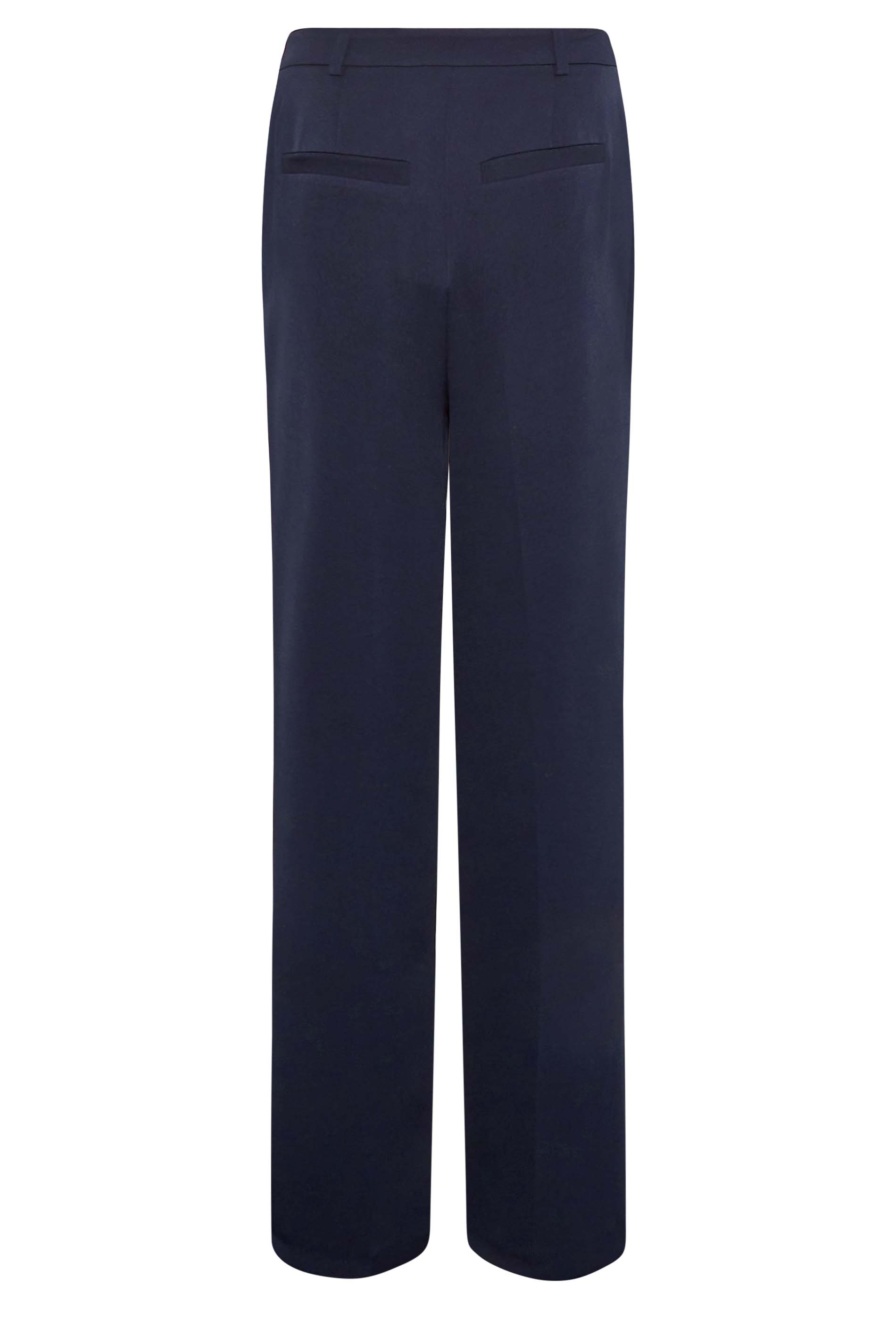 LTS Tall Women's Navy Blue Split Hem Wide Leg Trousers | Long Tall Sally 3