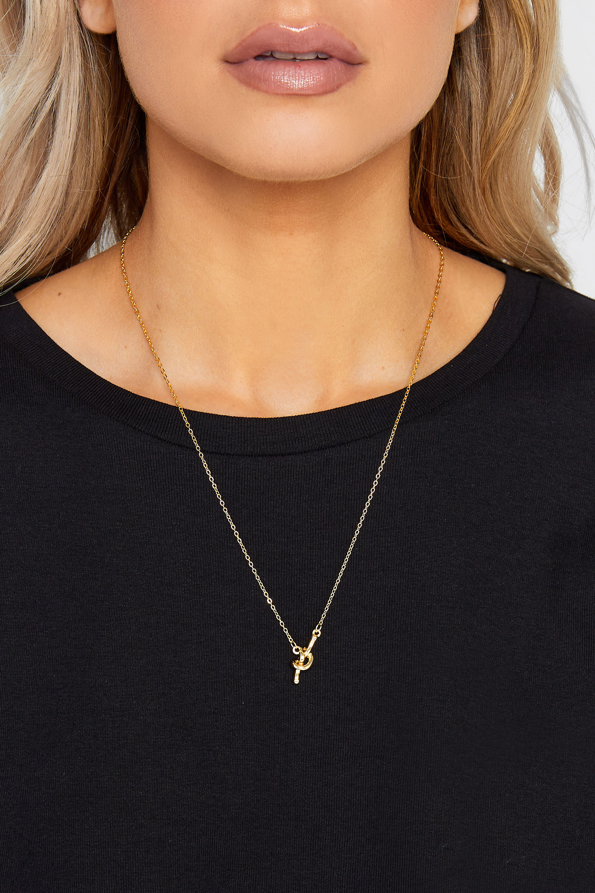 Gold Tone Knotted Pendant Necklace | Yours Clothing 1