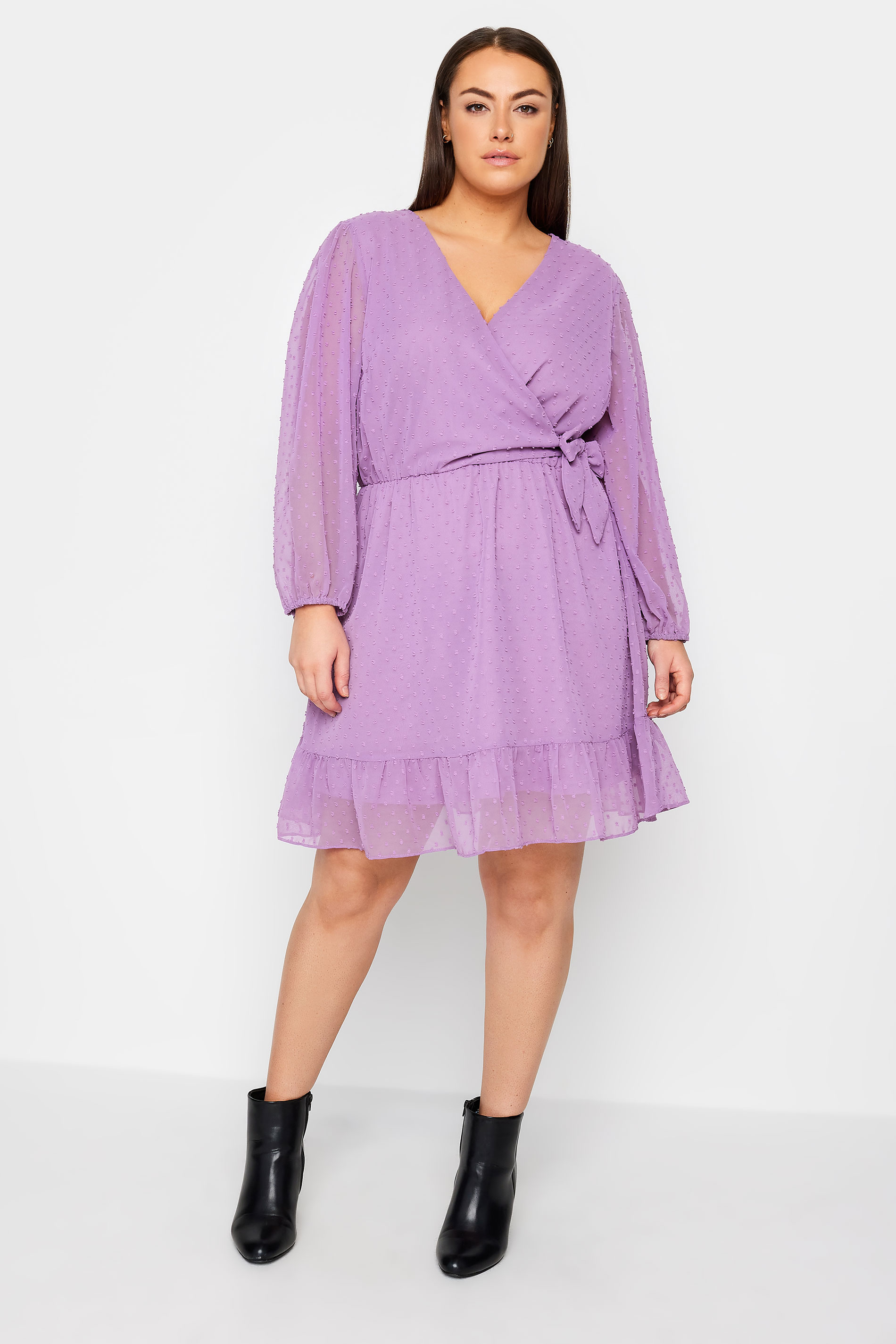 Evans Purple Wrap Mini Dress 2