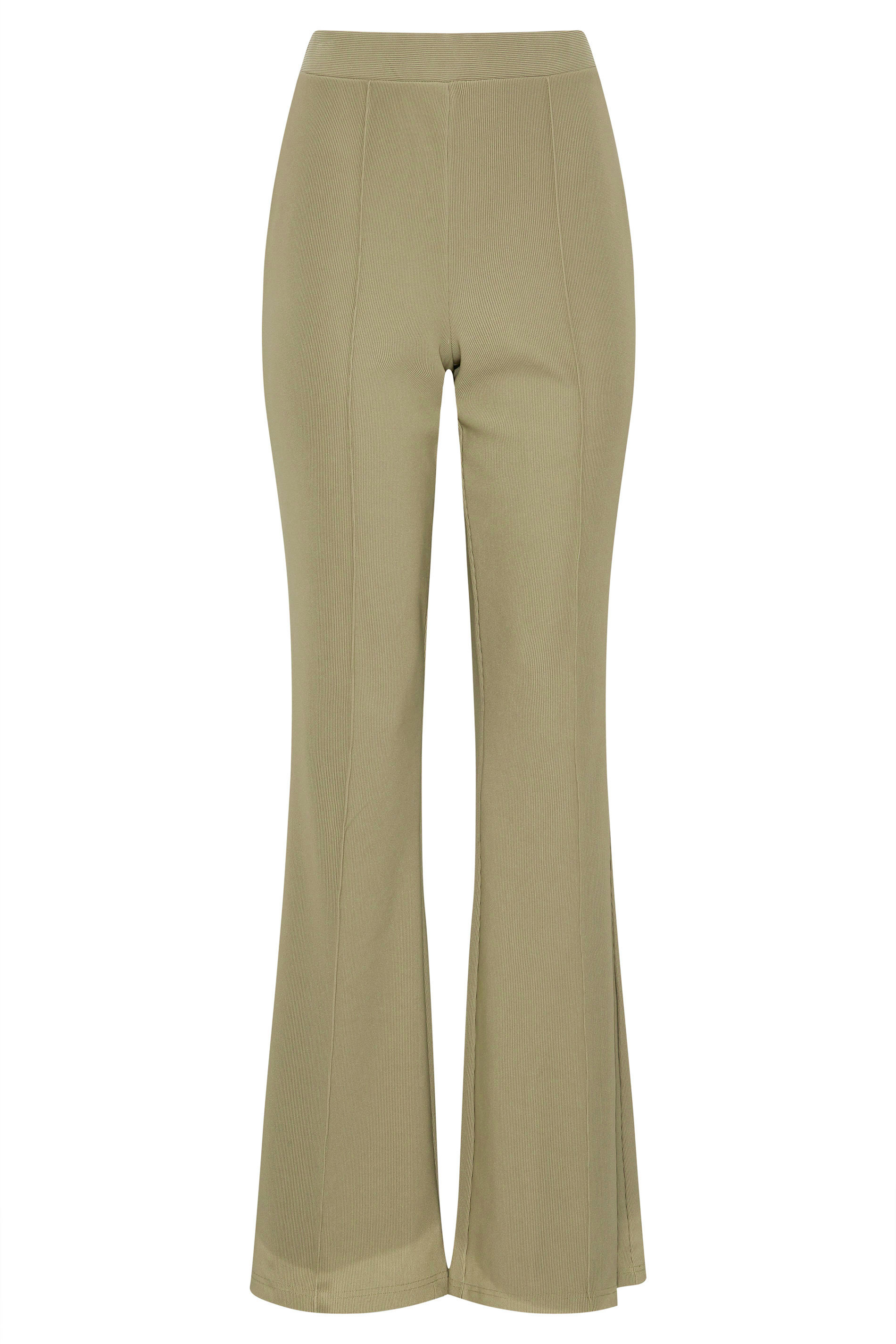 LTS Tall Women's Sage Green Ribbed Kick Flare Trousers | Long Tall Sally 1