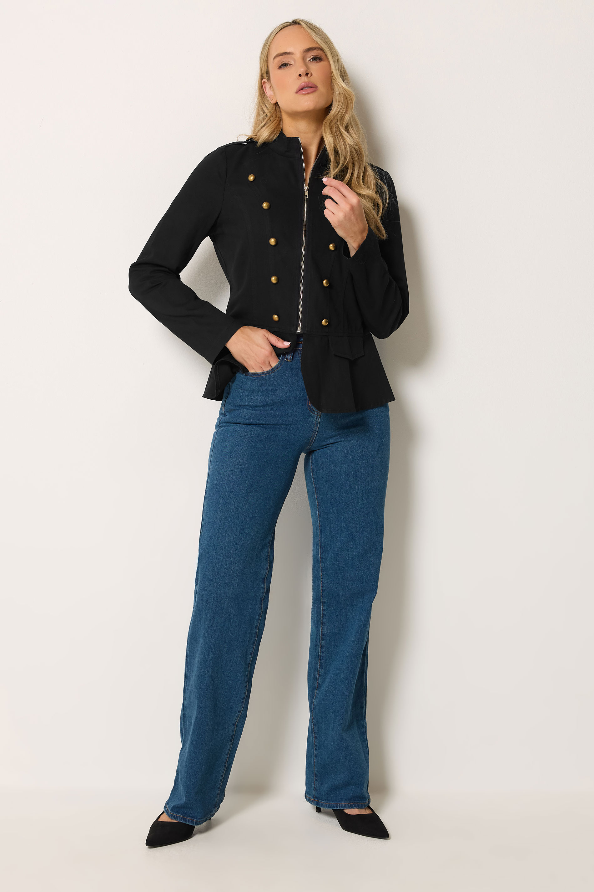 LTS Tall Women's Black Military Jacket | Long Tall Sally 1