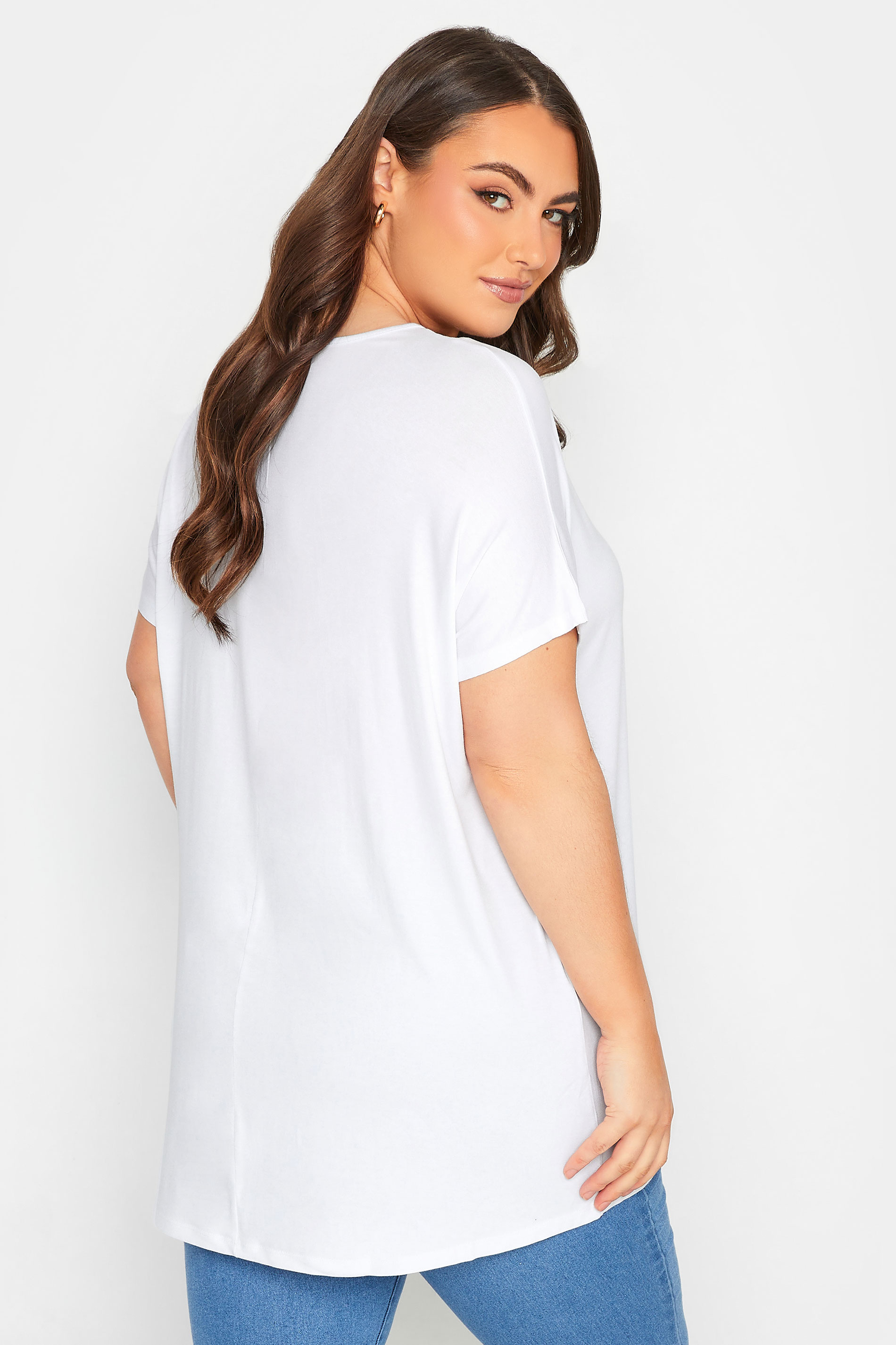 Plus Size White Grown On Sleeve T-Shirt | Yours Clothing  3