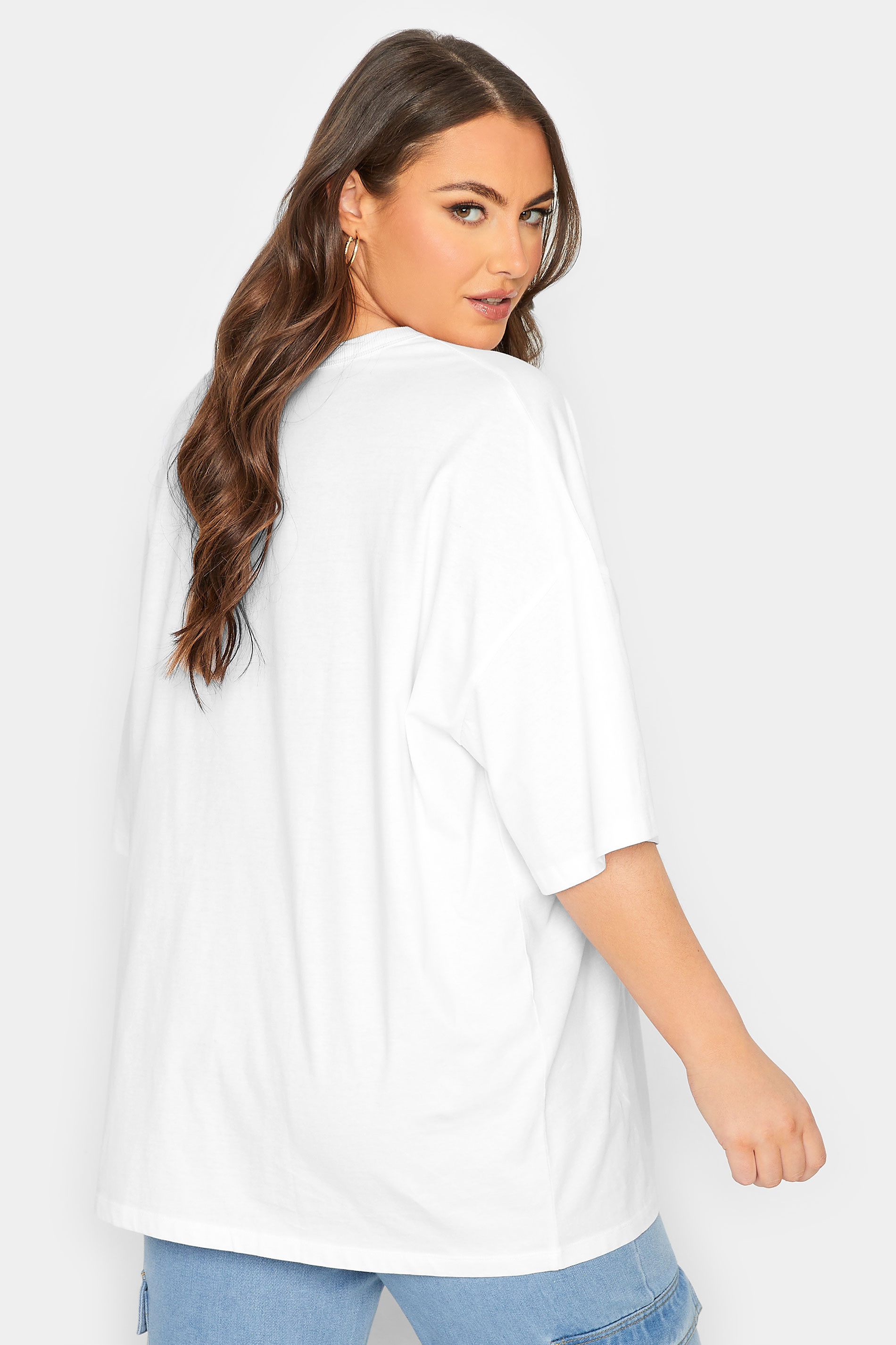 YOURS Plus Size White Oversized Boxy T-Shirt | Yours Clothing 3