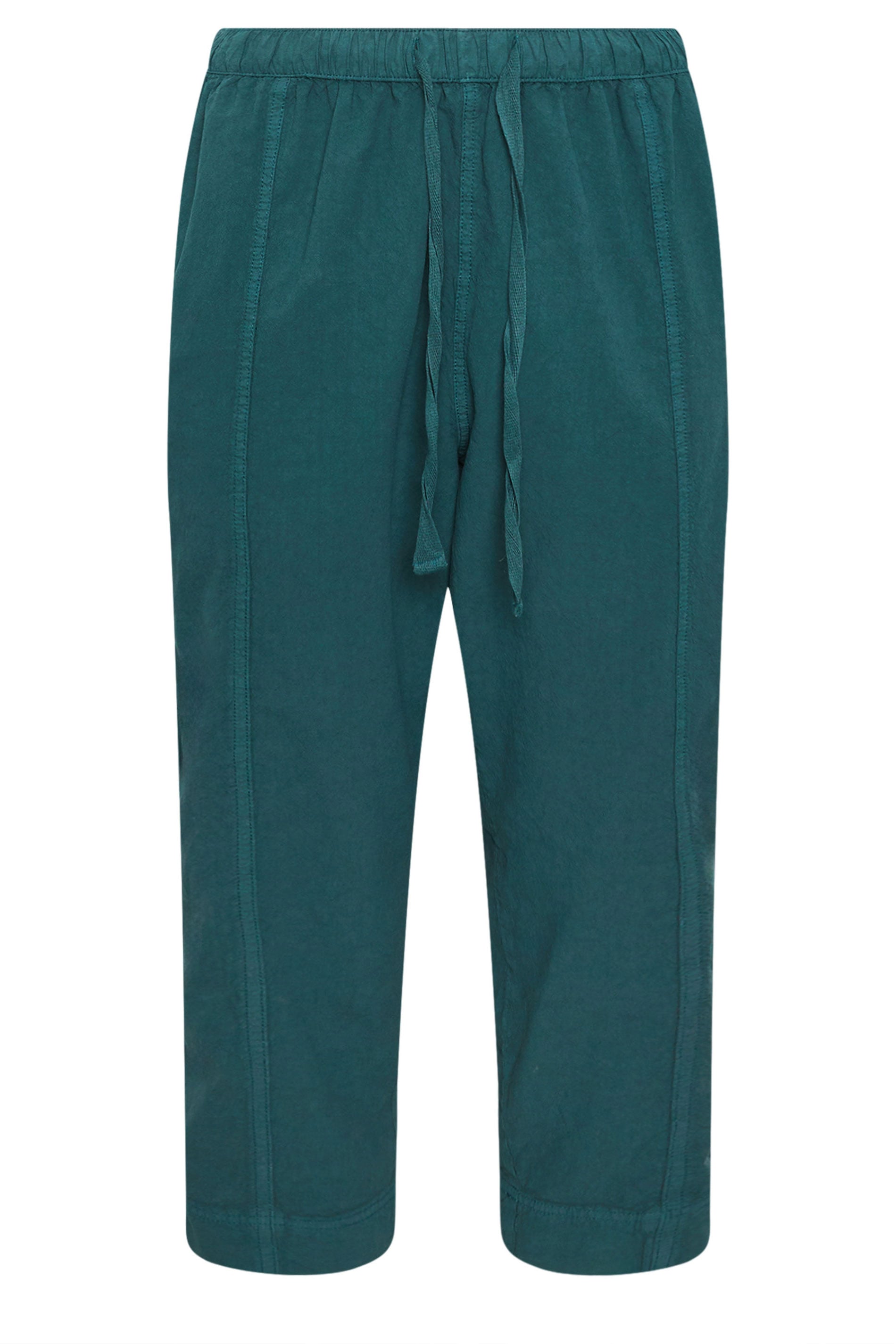 YOURS Plus Size Teal Green Cool Cotton Barrel Leg Denim Trousers | Yours Clothing 5