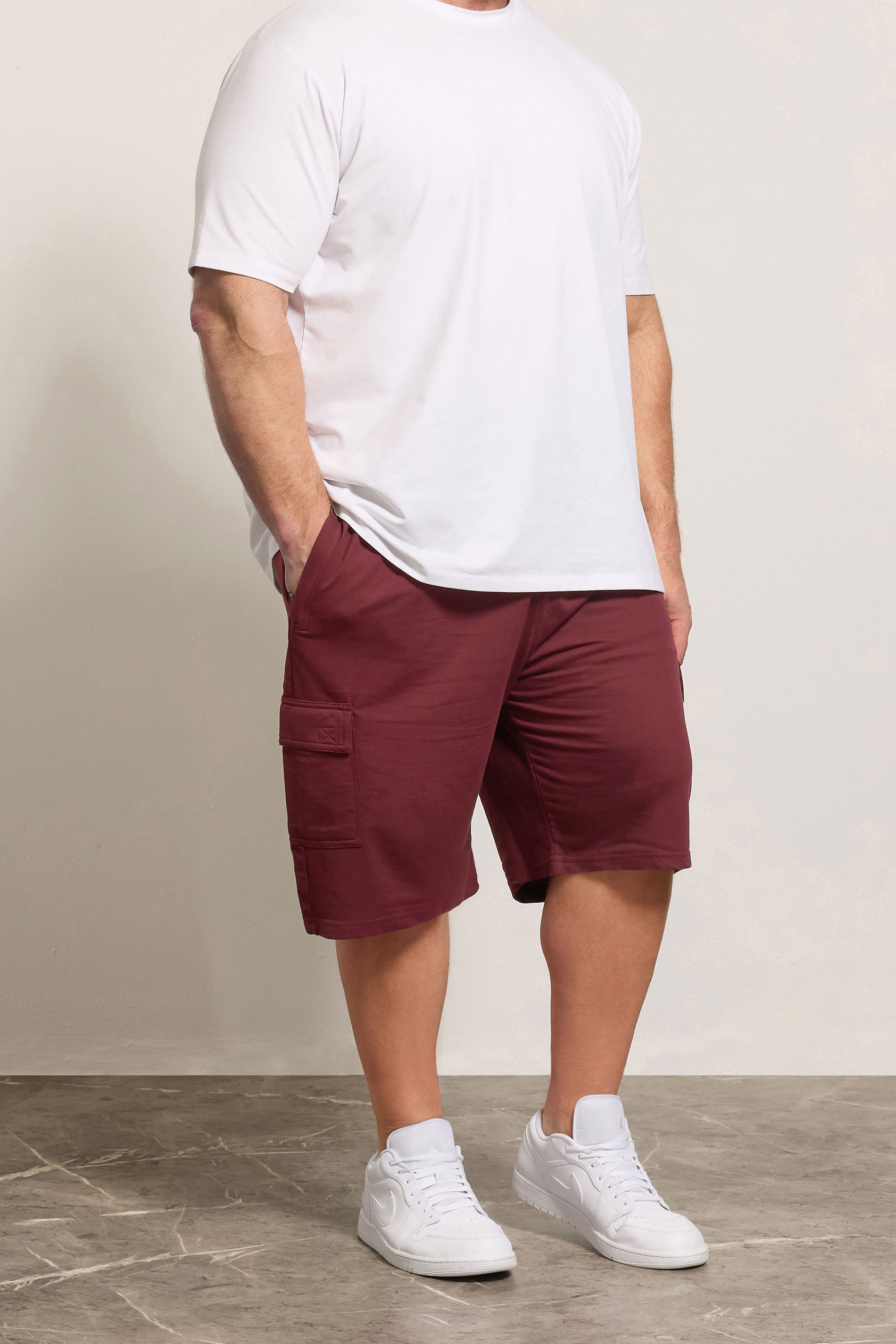 KAM Burgundy Red Cargo Lounge Shorts | BadRhino 3
