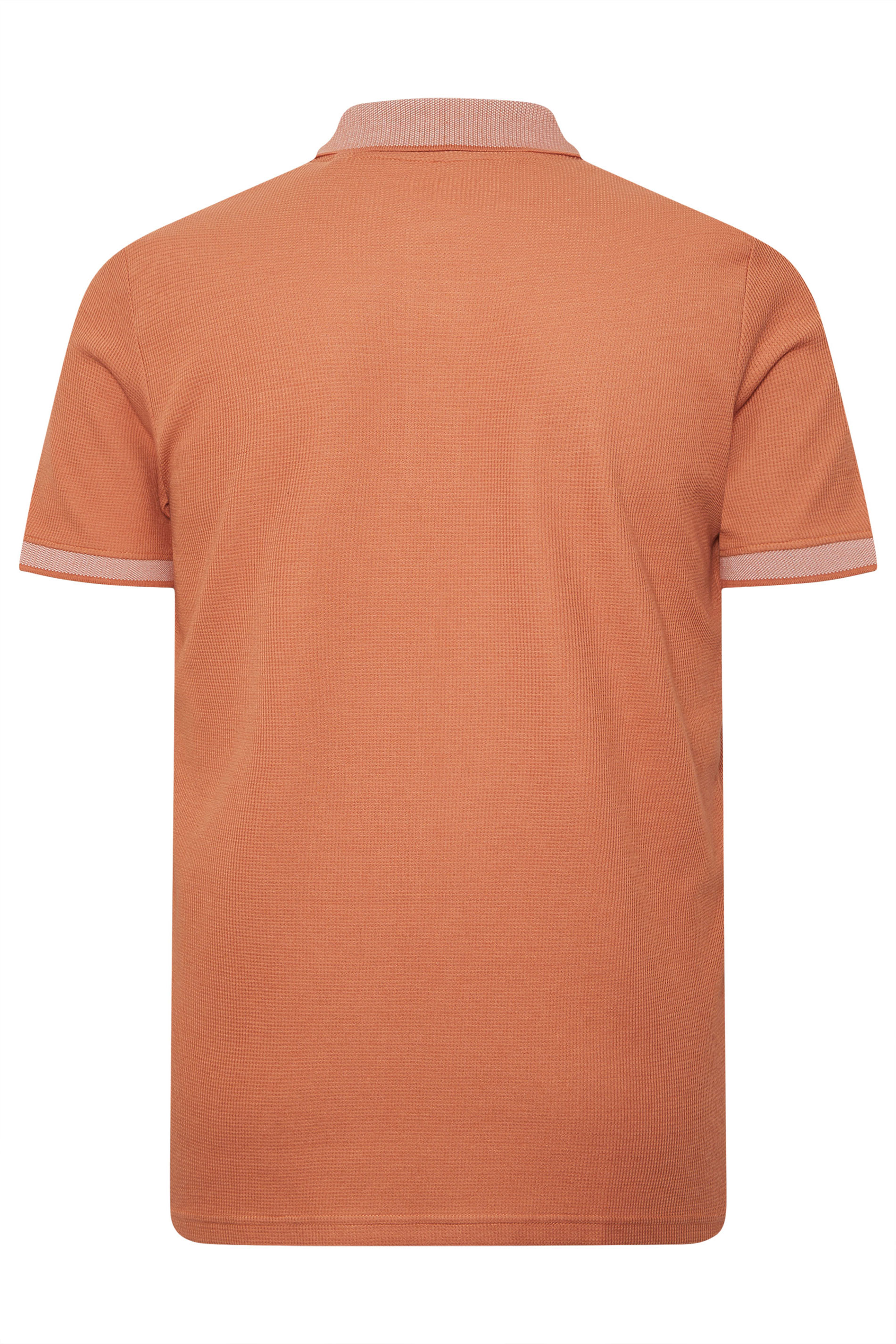 BadRhino Big & Tall Orange Two Tone Waffle Polo Shirt | BadRhino 6