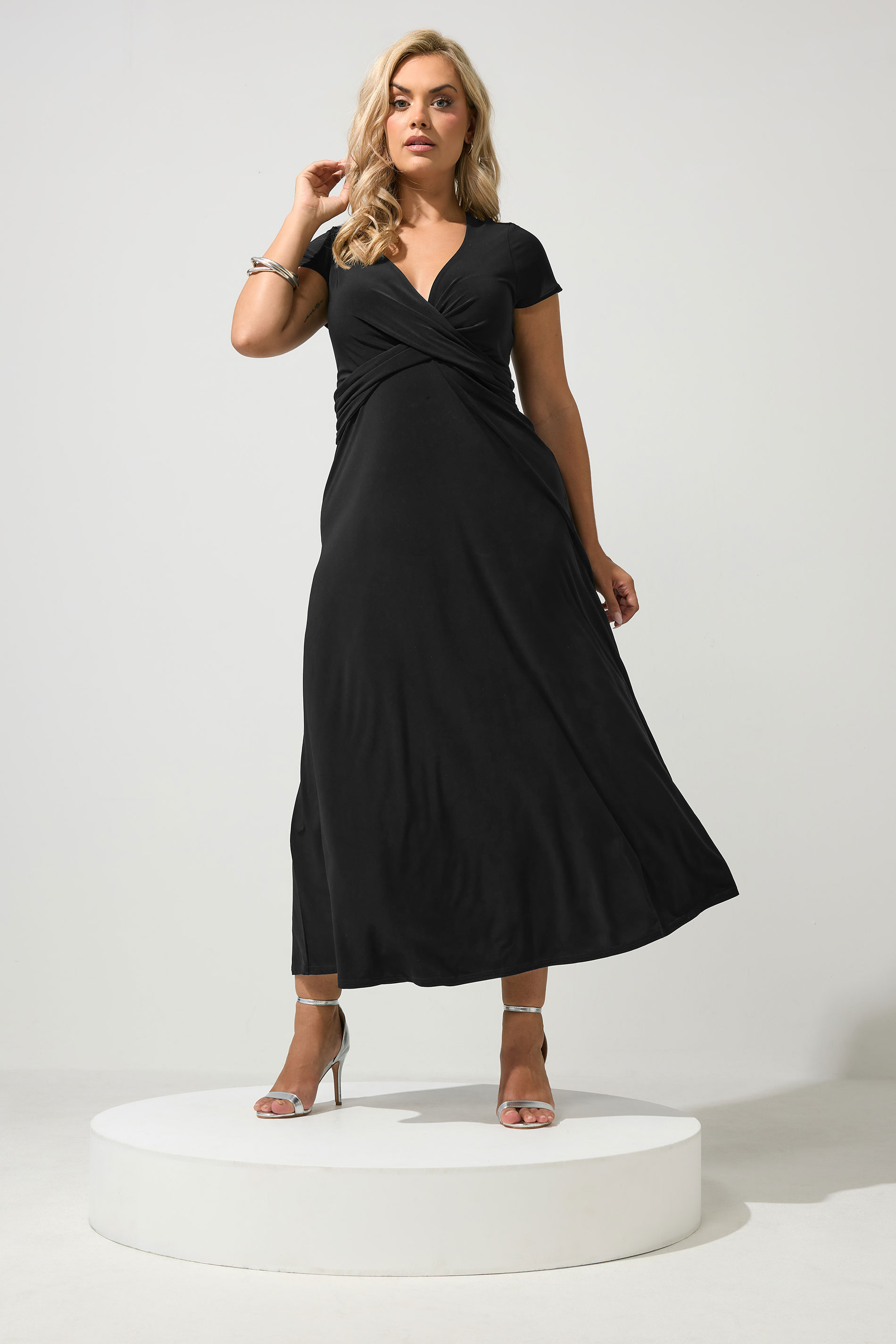 YOURS LONDON Plus Size Black Twist Front Dress | Yours Clothing