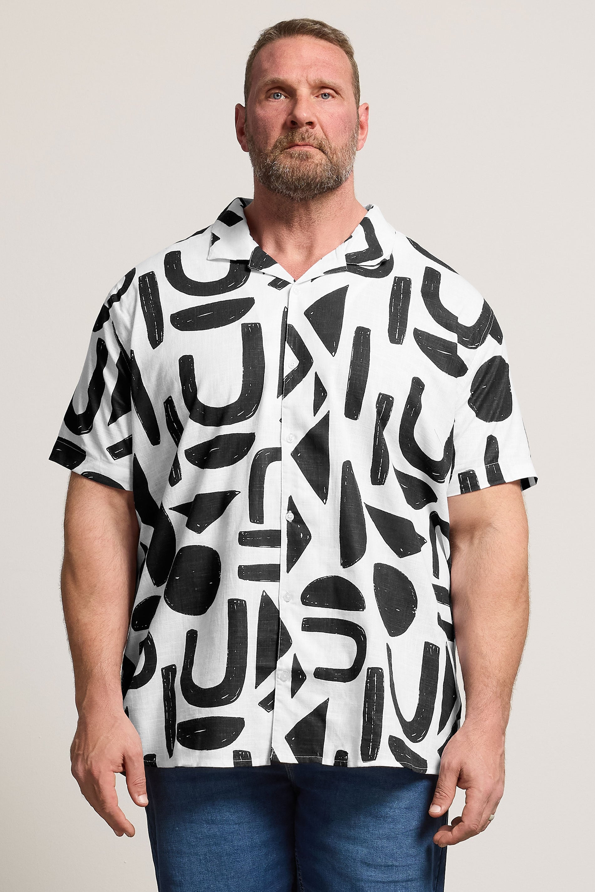 BadRhino Big & Tall Black Abstract Print Shirt | BadRhino 1