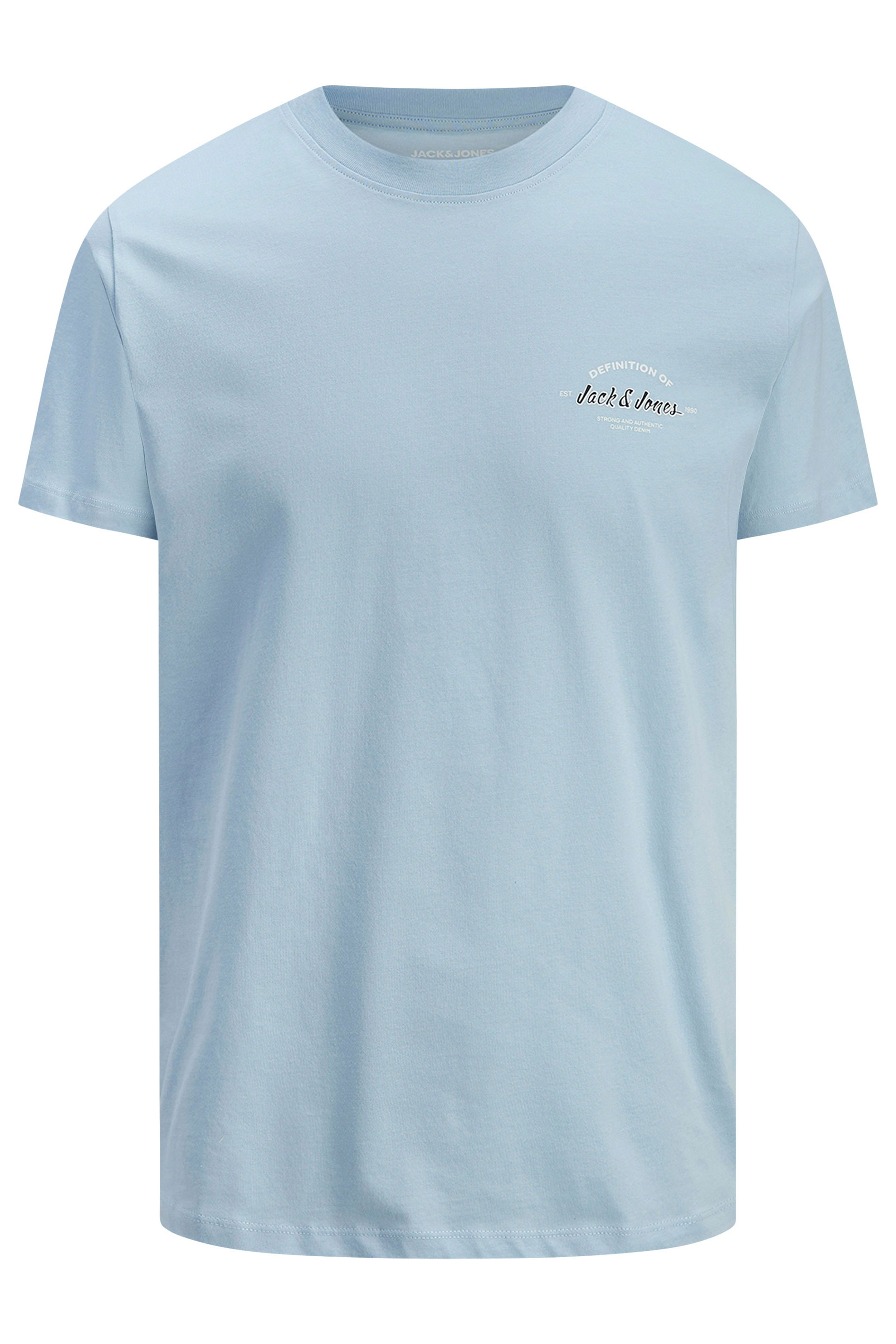 JACK & JONES Big & Tall Celestial Blue Crew Neck T-Shirt | BadRhino 2