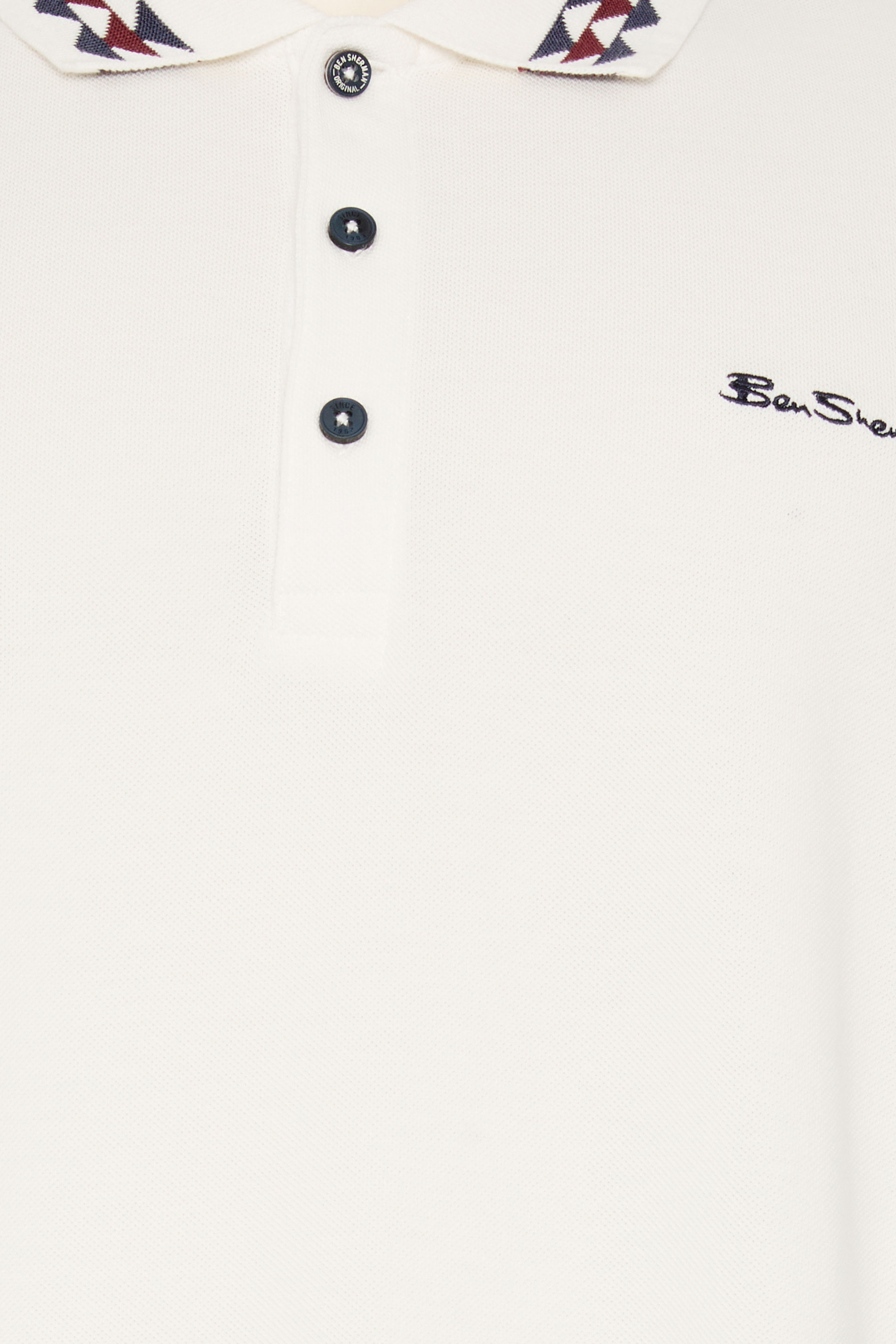 Ben Sherman Big & Tall White Pique Polo Shirt | BadRhino 5