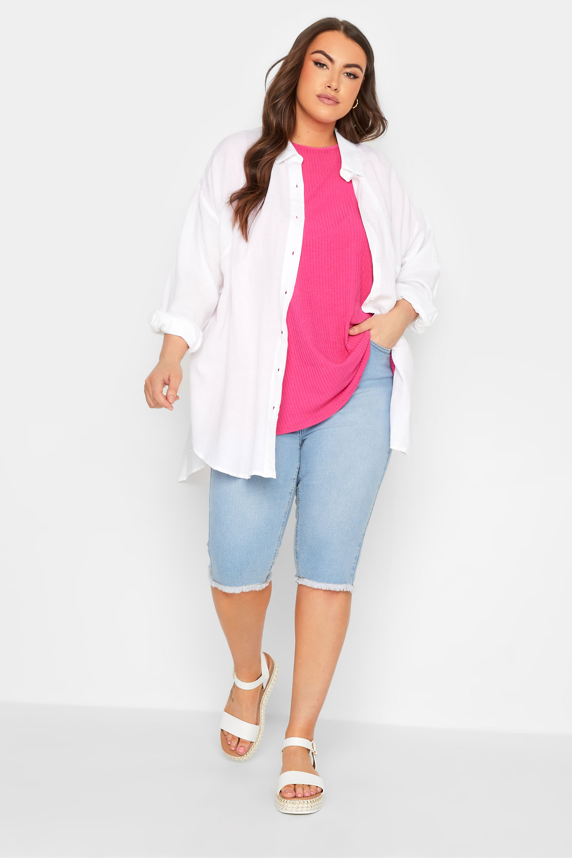 YOURS Plus Size Curve Light Blue AVA Shorts | Yours Clothing  2