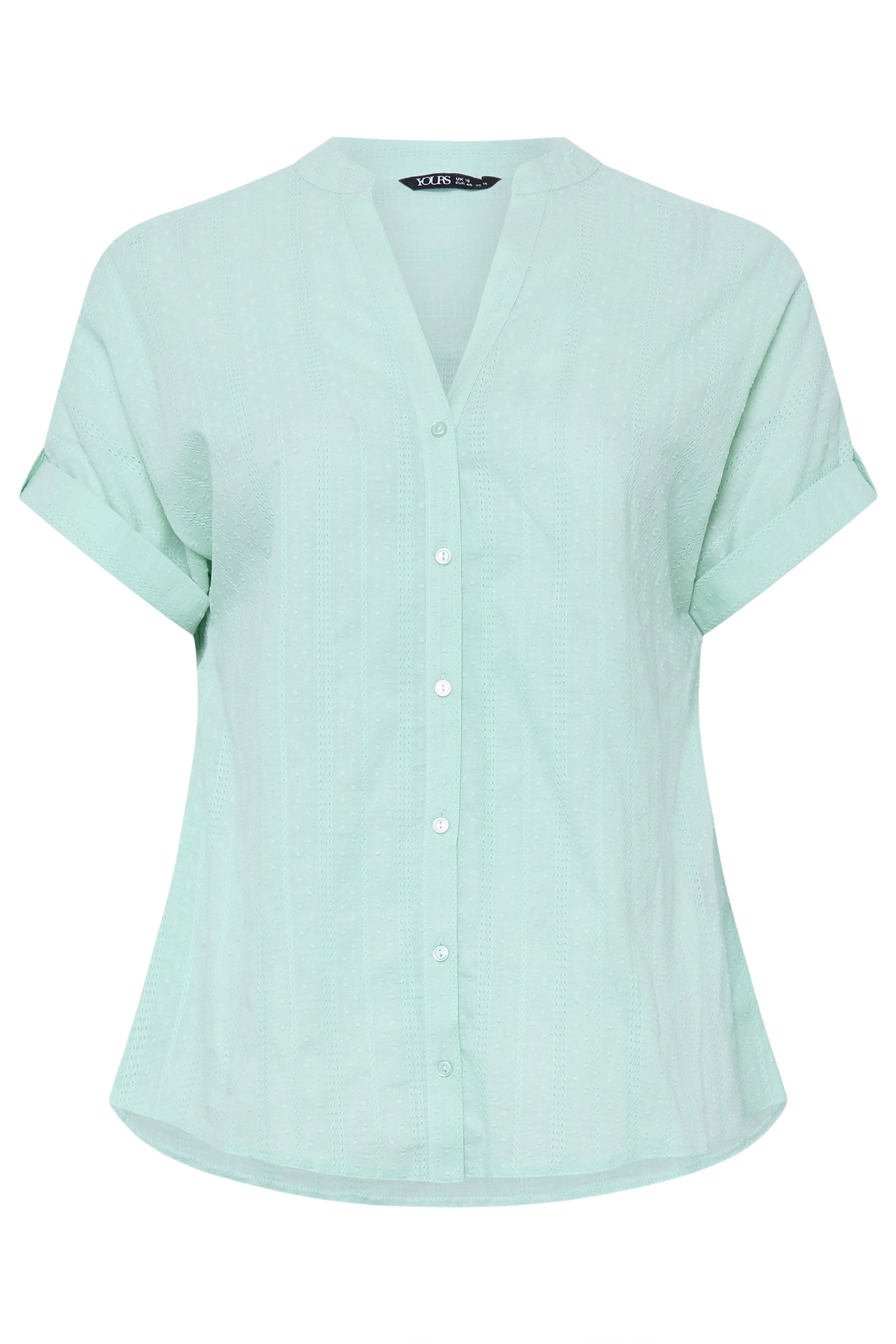 YOURS Plus Size Green Dobby Textured Blouse | Yours Clothing 5