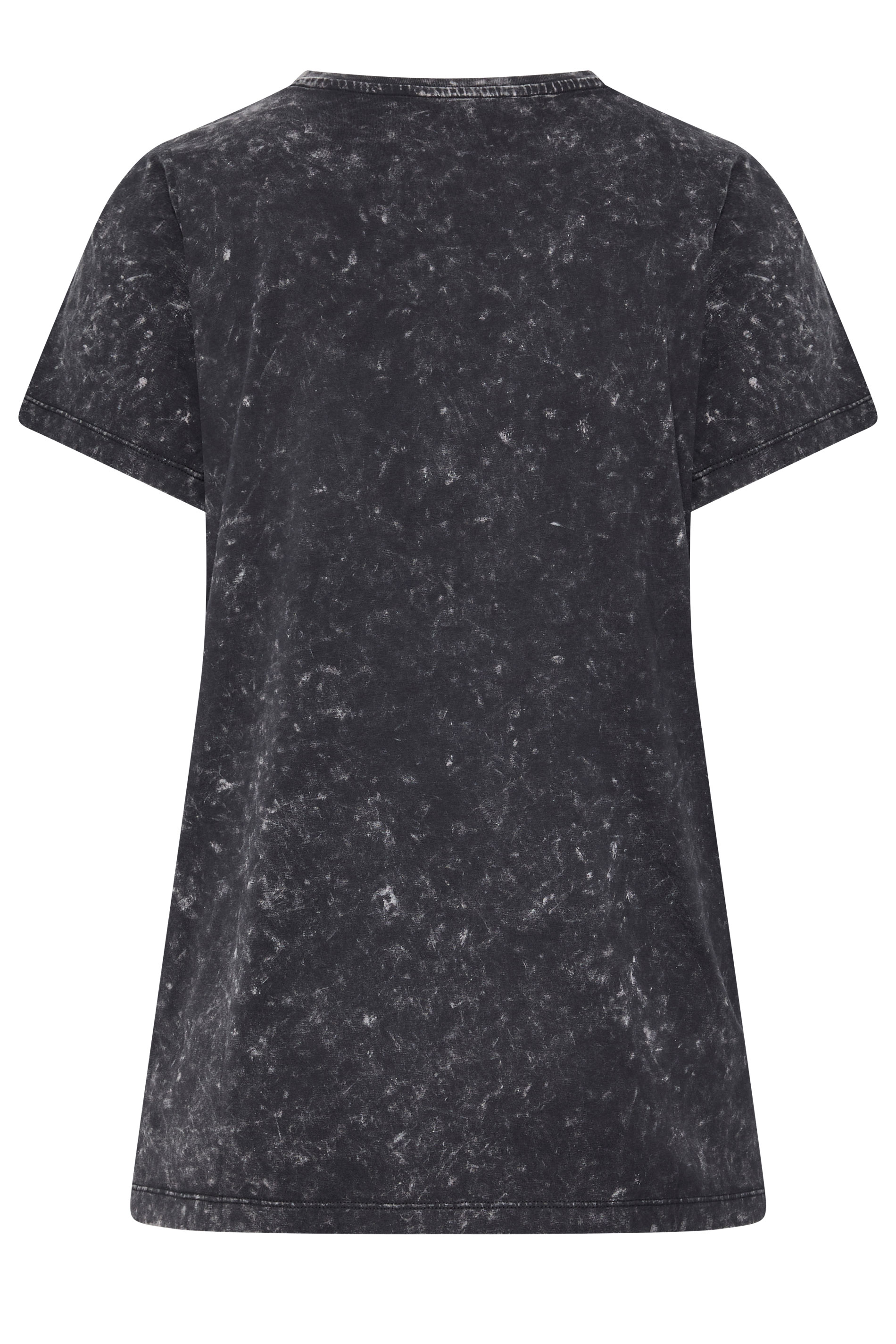 YOURS Plus Size Grey Acid Wash Flower T-Shirt | Yours Clothing 2