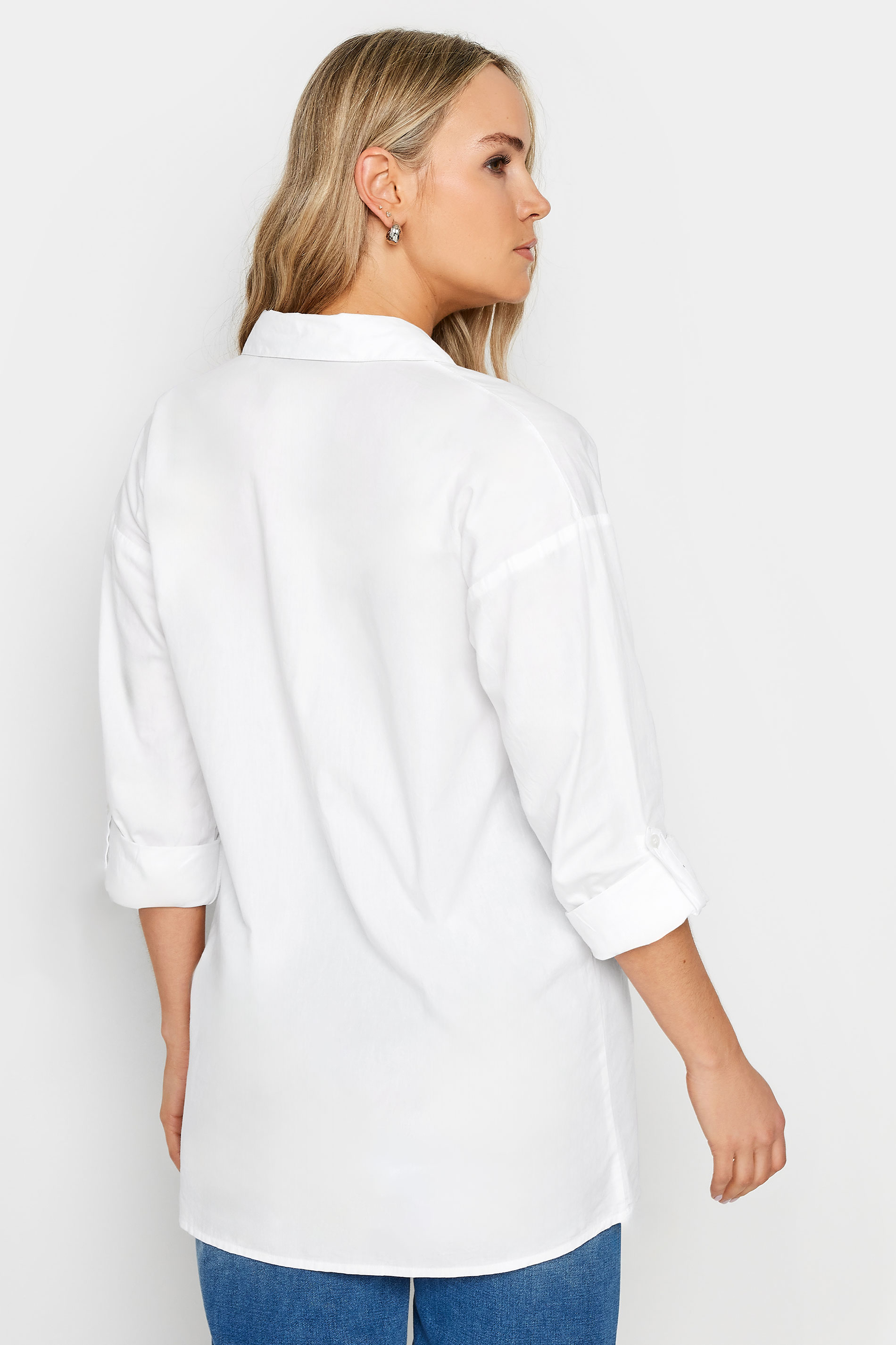LTS MADE FOR GOOD Tall White Cotton Oversized Shirt | Long Tall Sally 3