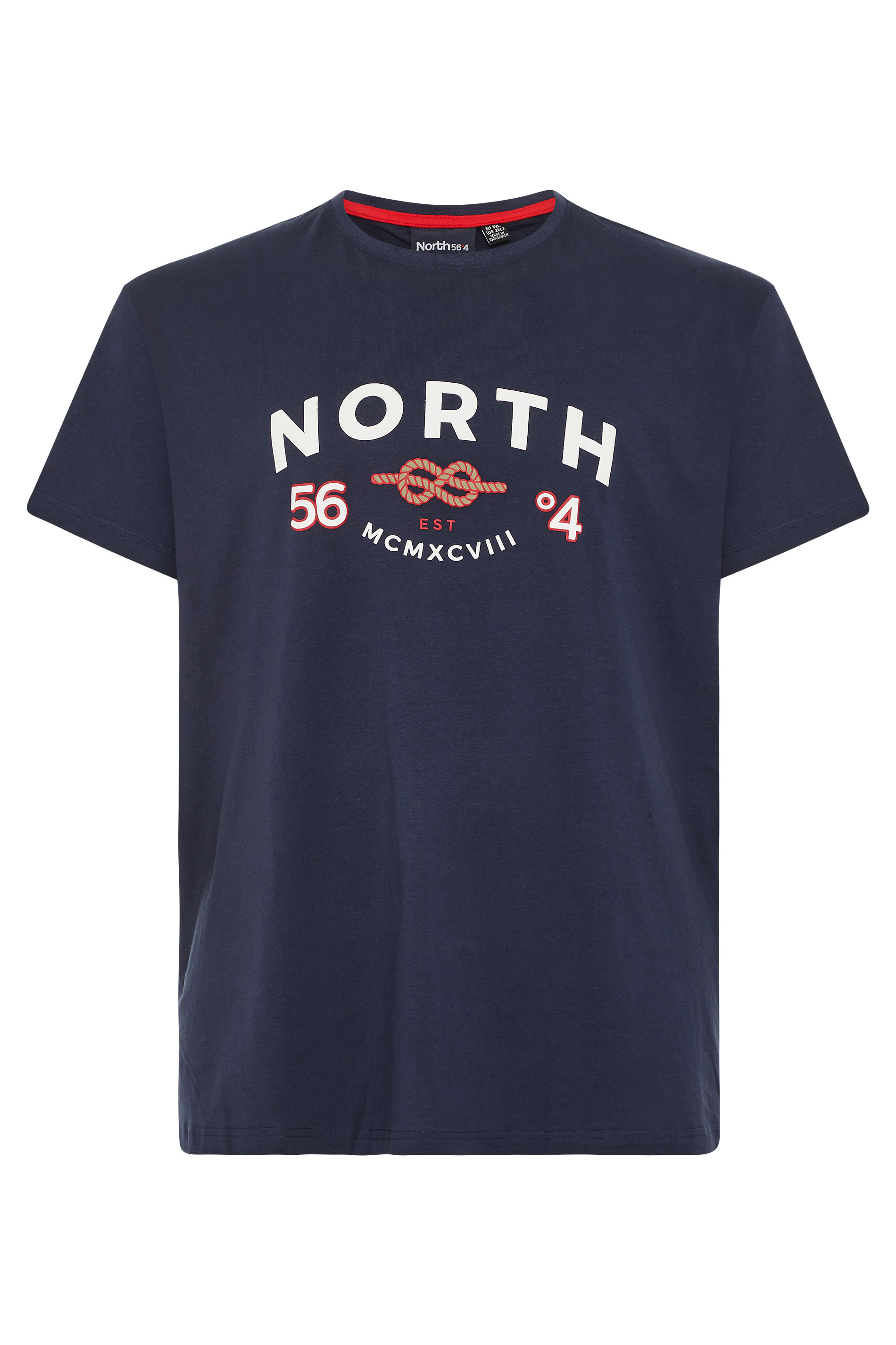 NORTH 56°4 Navy Logo Print T-Shirt | BadRhino