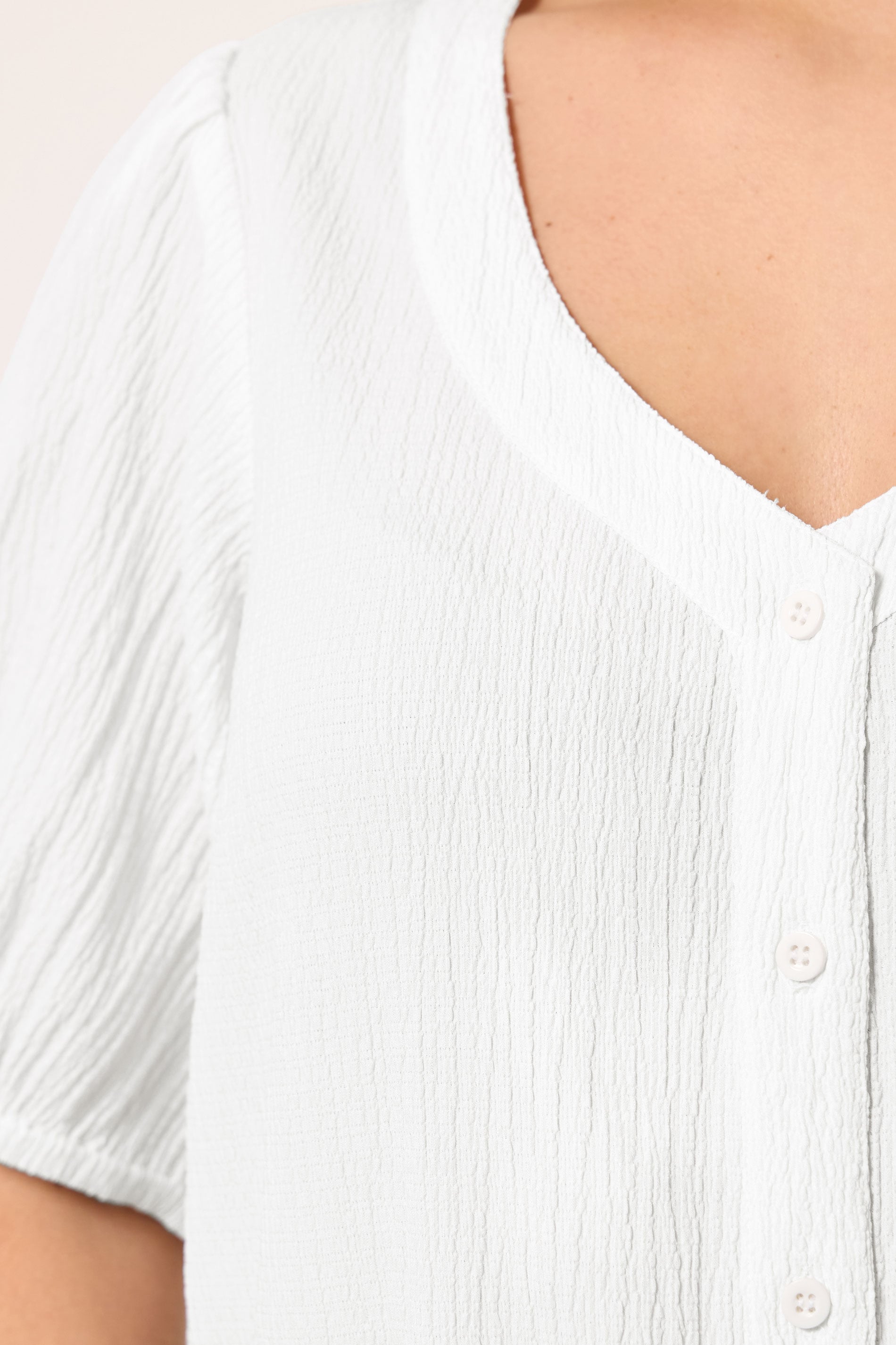 YOURS Plus Size White Textured Blouse | Yours Clothing 4