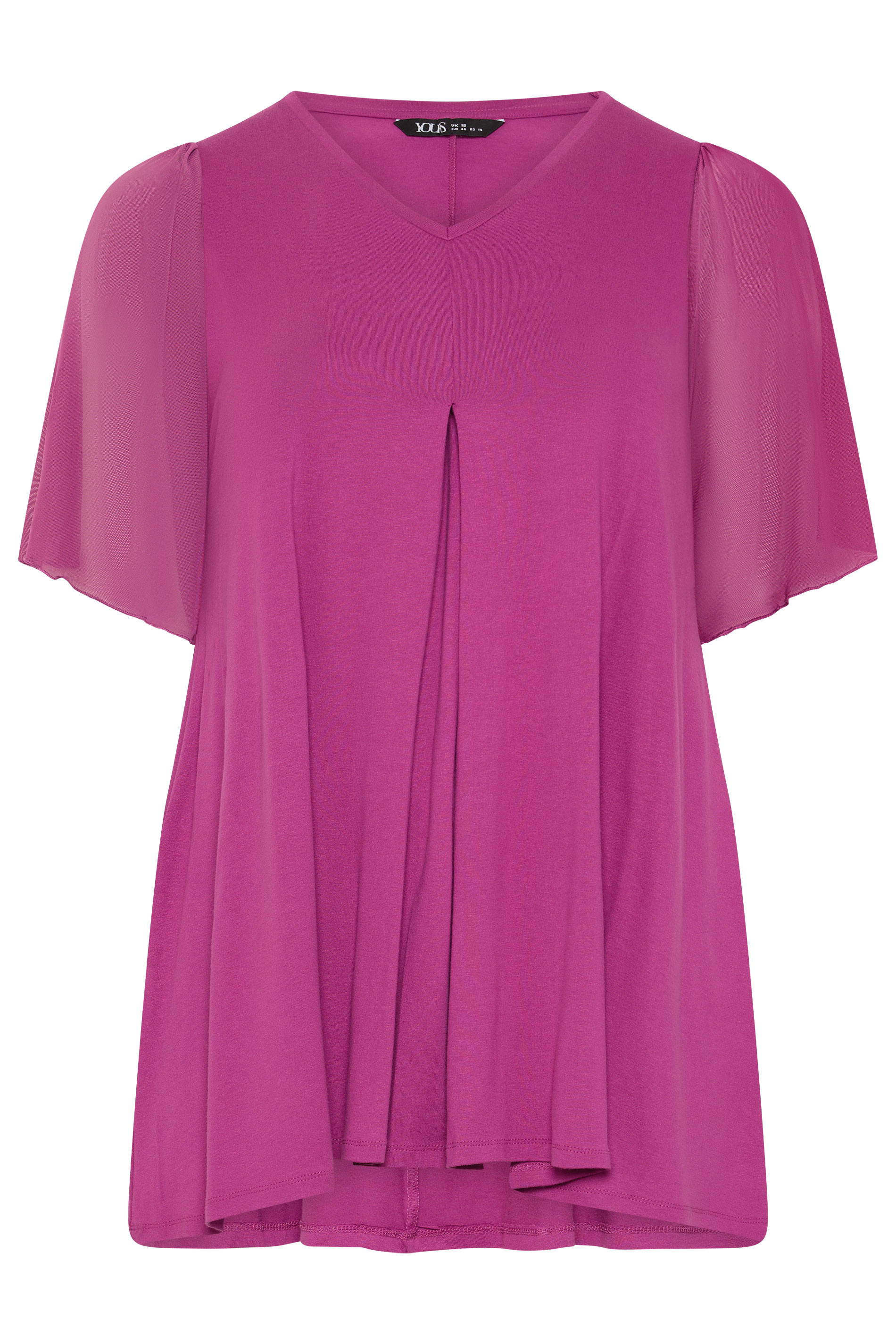YOURS Plus Size Purple Pleat Front Top | Yours Clothing 5
