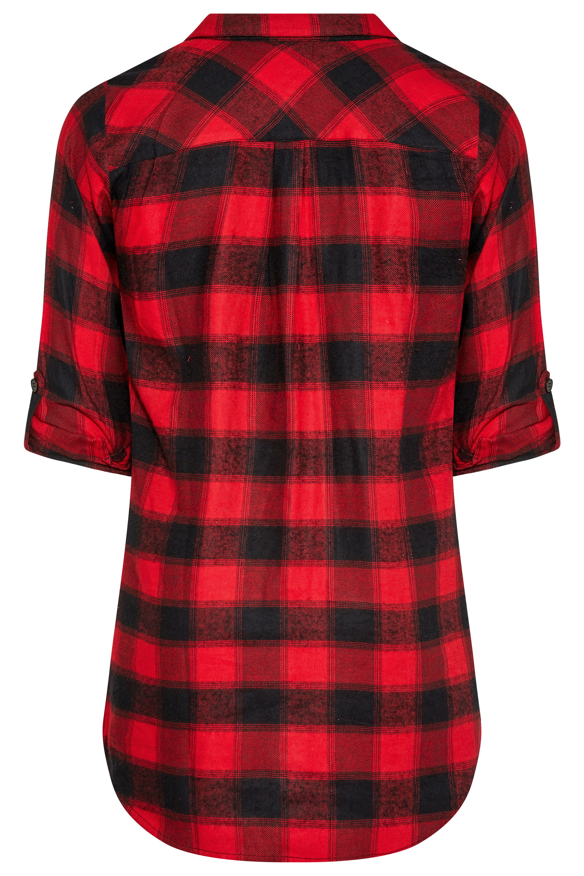 Red Check Longline Boyfriend Shirt 
