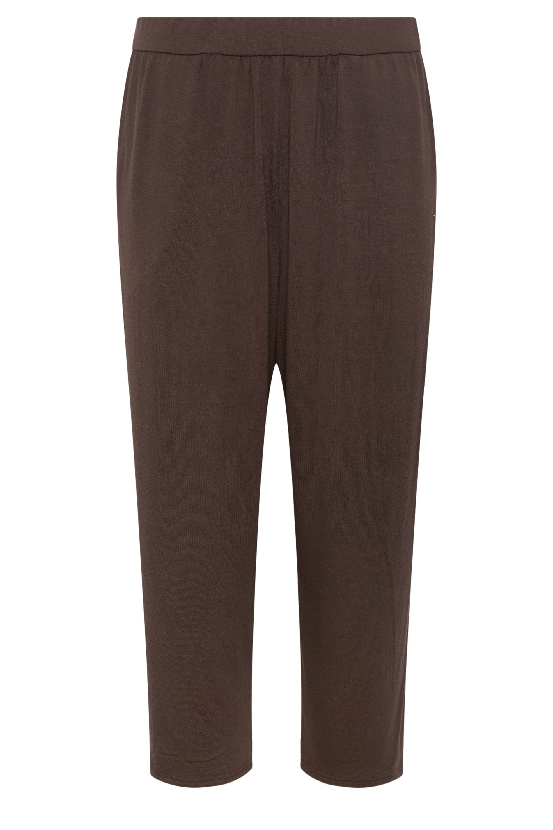 M&Co Chocolate Brown Cropped Hareem Trousers | M&Co 5
