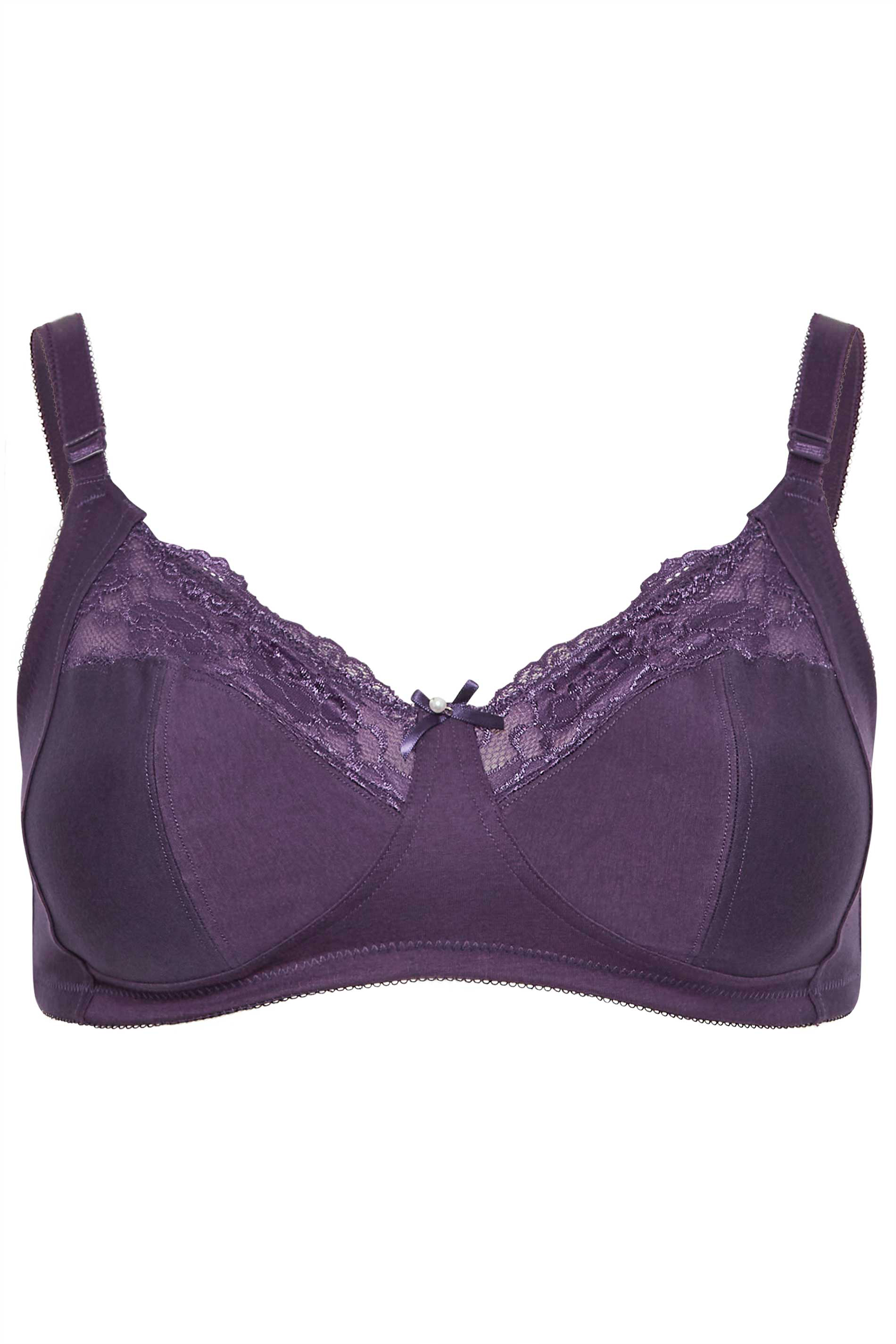 Lace Trim Non-Wired Non-Padded Bras 2 Pack, Lingerie