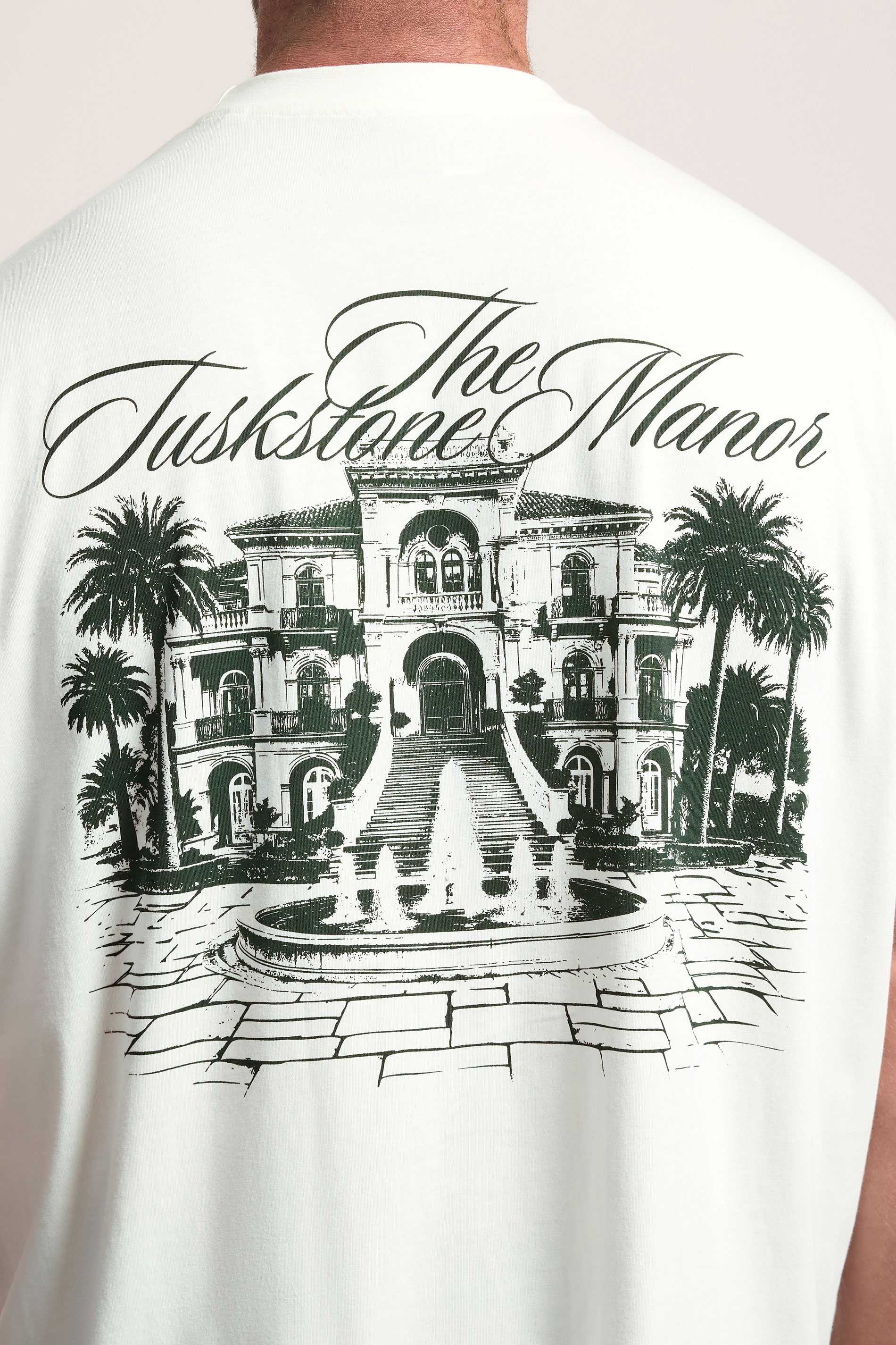 BadRhino Big & Tall White 'The Tuskstone Manor' Graphic T-Shirt | BadRhino  4