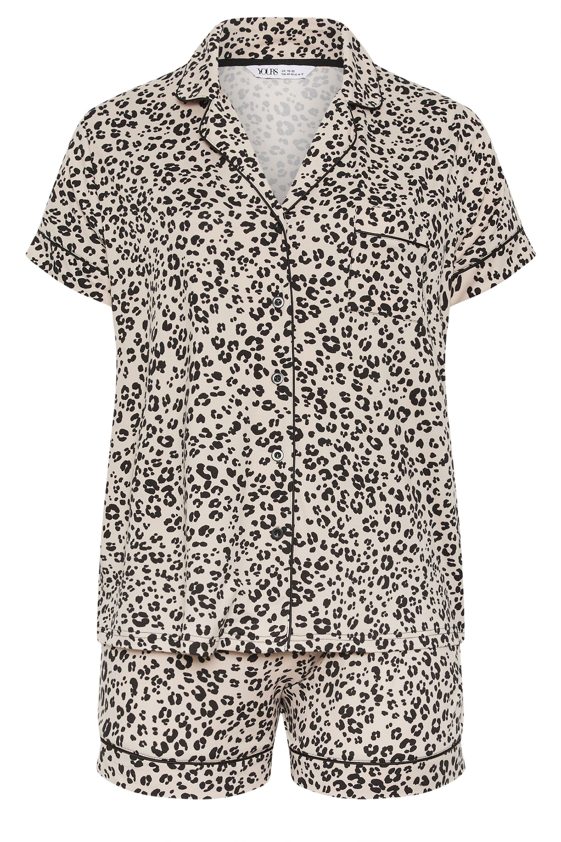 YOURS Plus Size Natural Brown Leopard Pyjama Set | Yours Clothing 4