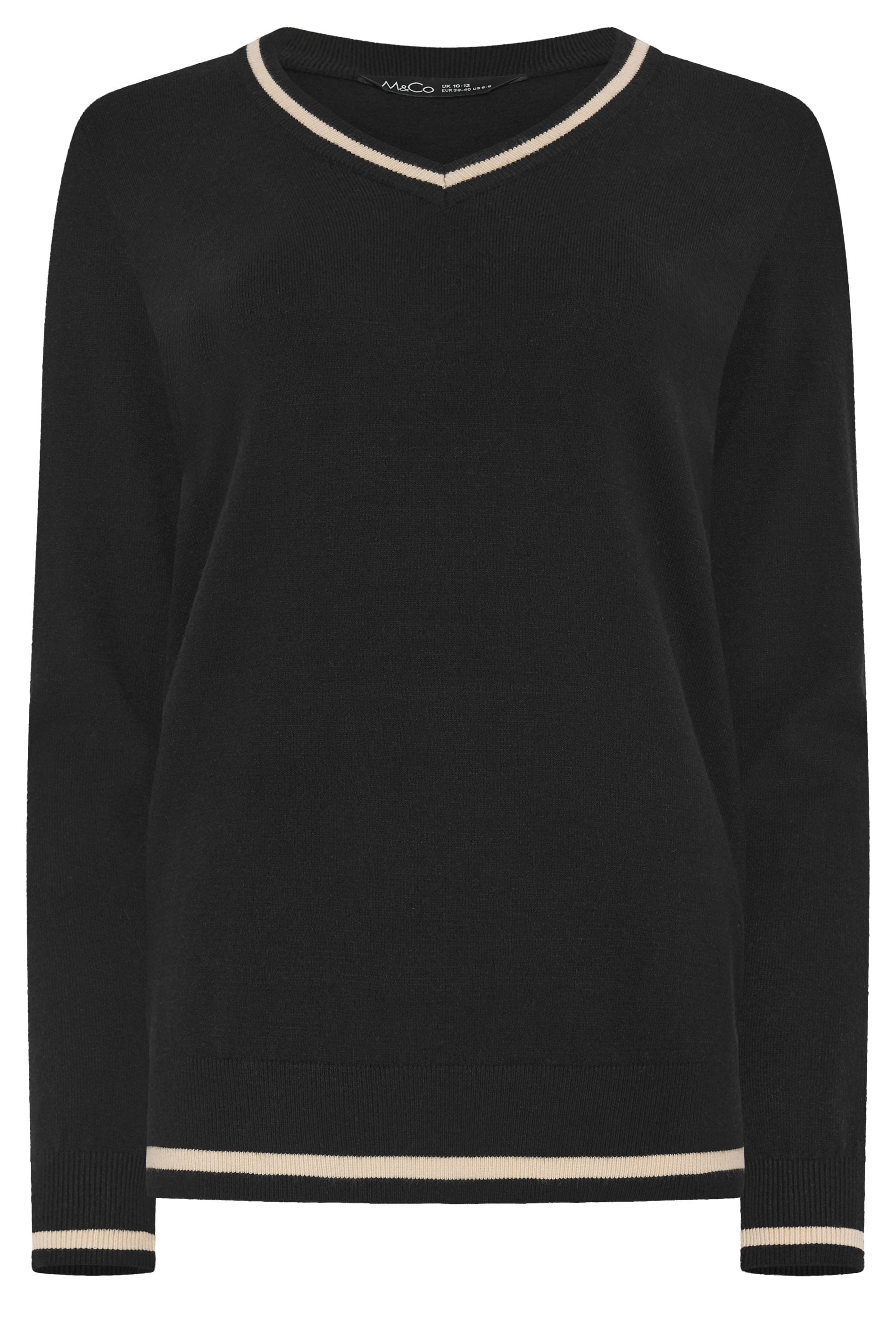 M&Co Black Tipped Long Sleeve Jumper | M&Co 5