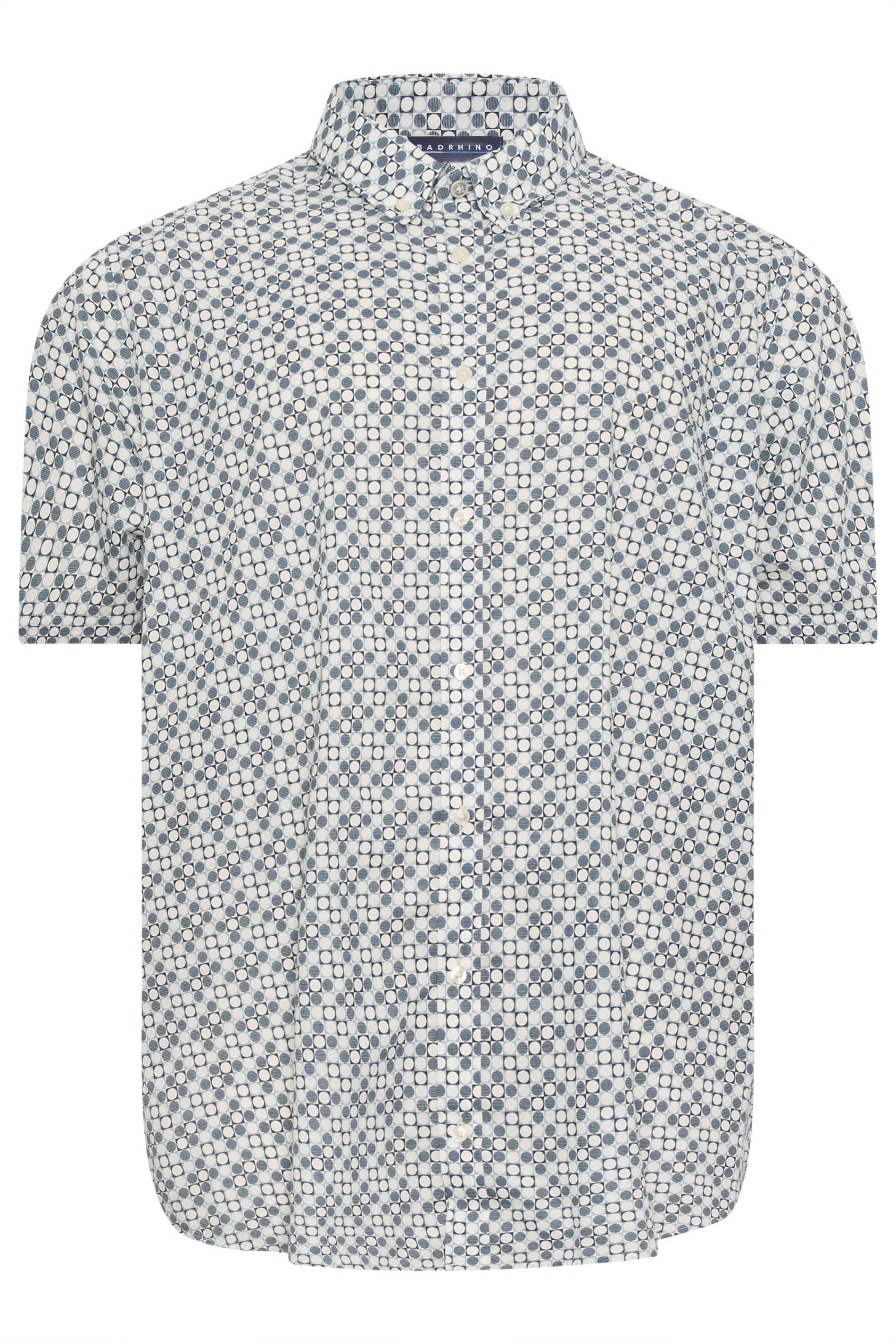 BEN SHERMAN Big & Tall Light Blue Geometric Print Shirt | BadRhino 2