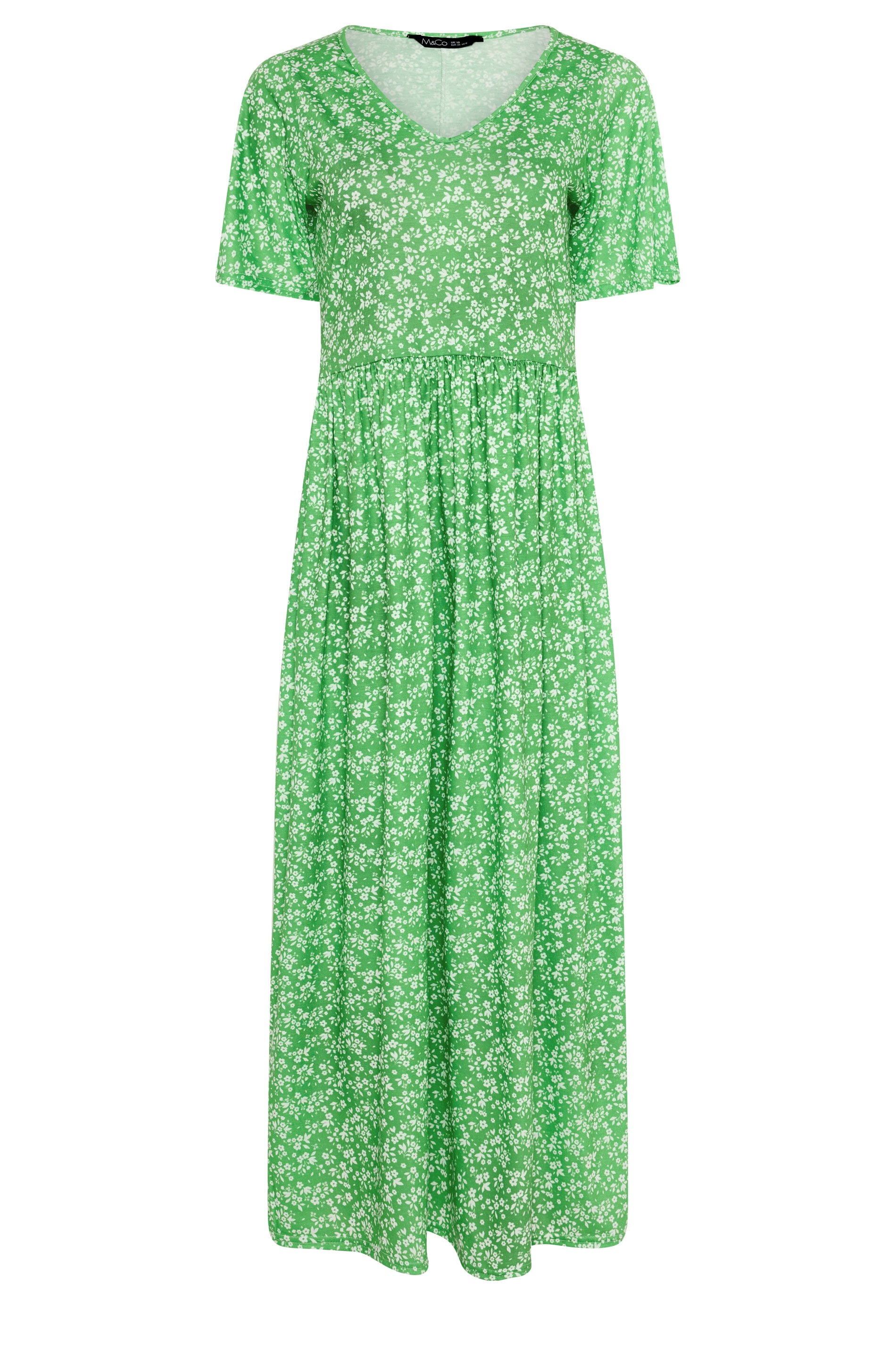 M&Co Green Floral V-Neck Maxi Dress | M&Co 1