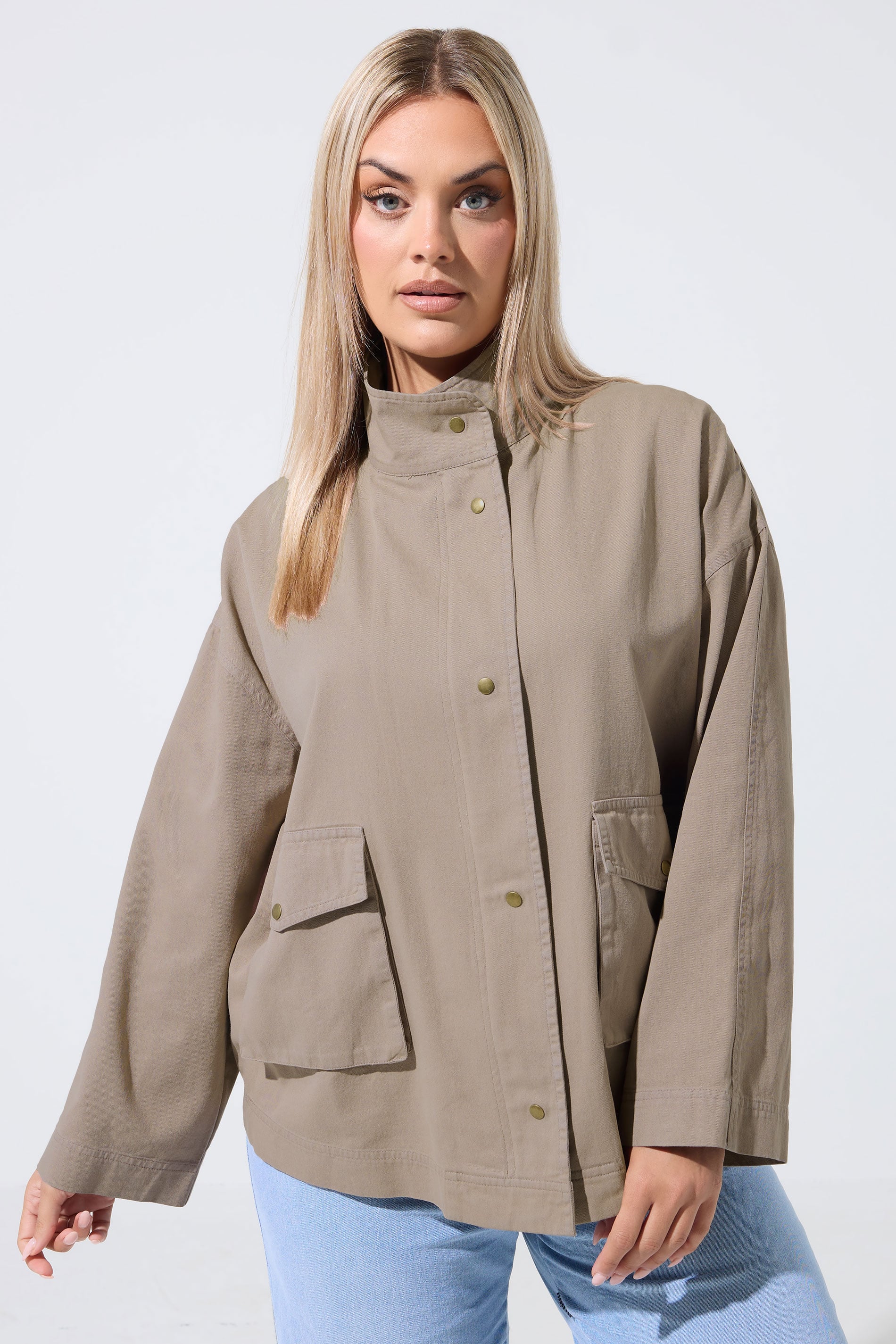LIMITED COLLECTION Plus Size Taupe Brown Utility Jacket | Yours Clothing 3