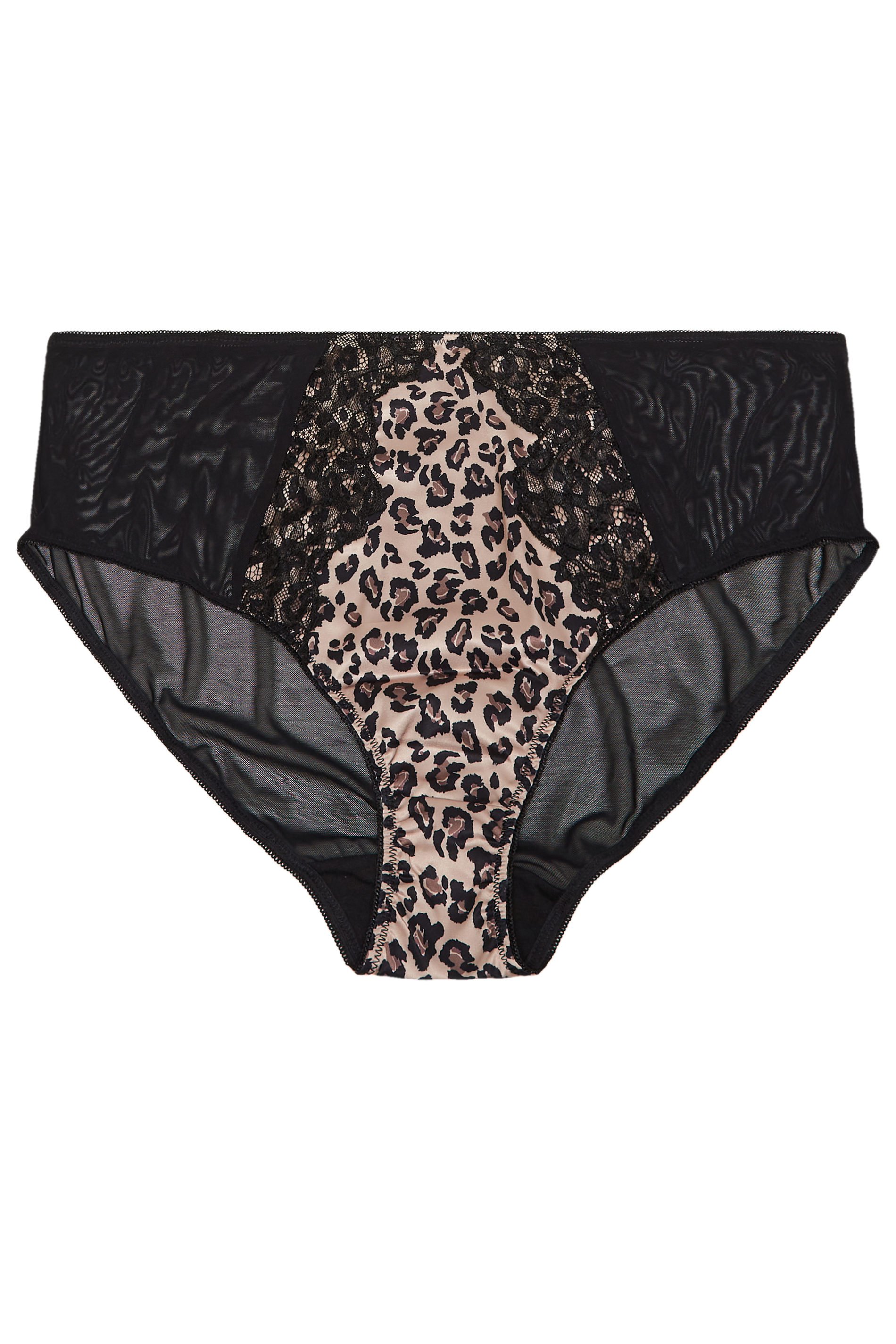 1pc Women's Leopard Print Underwear With Good Luck Letters Print