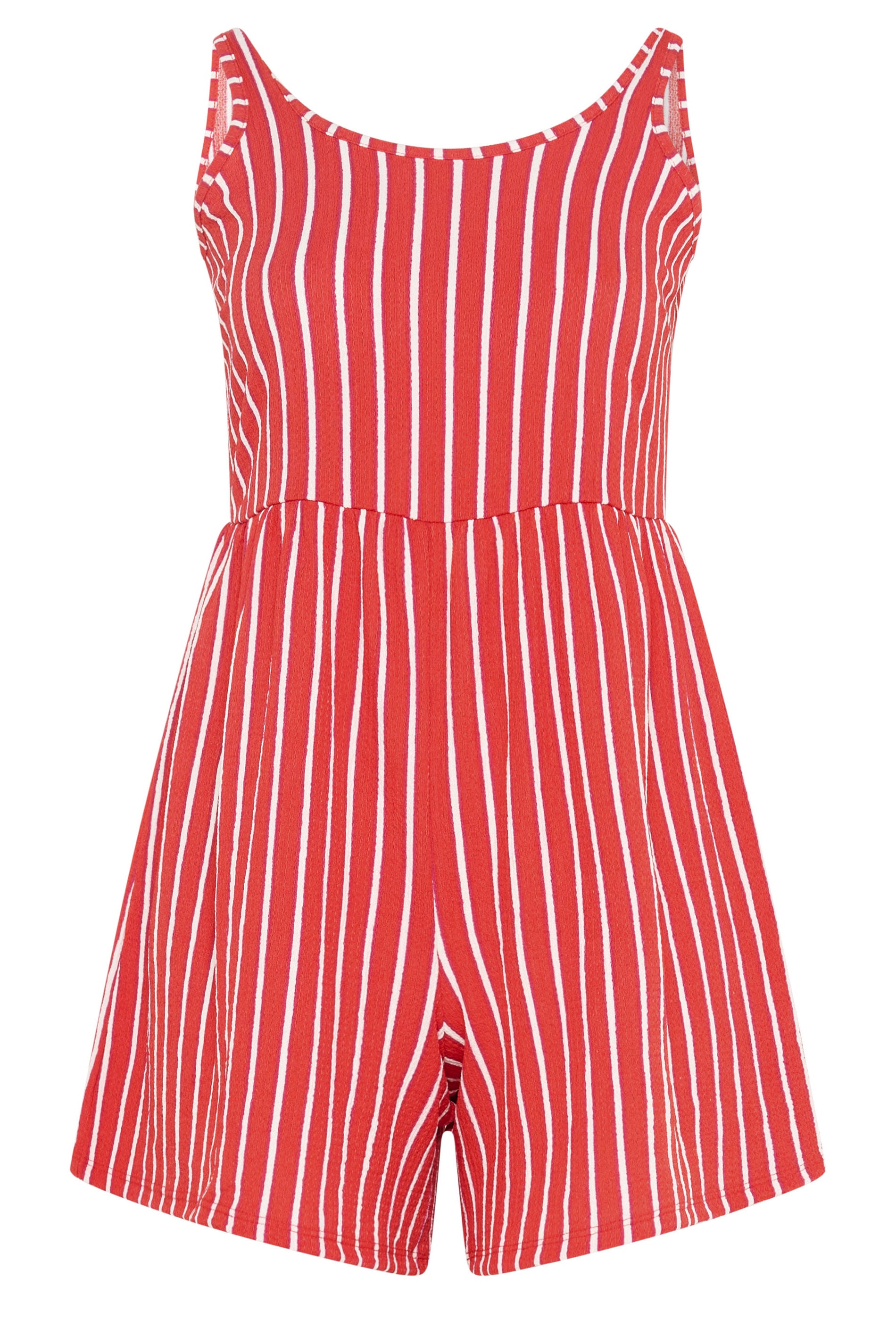 YOURS Plus Size Orange Stripe Textured Playsuit | Yours Clothing 5