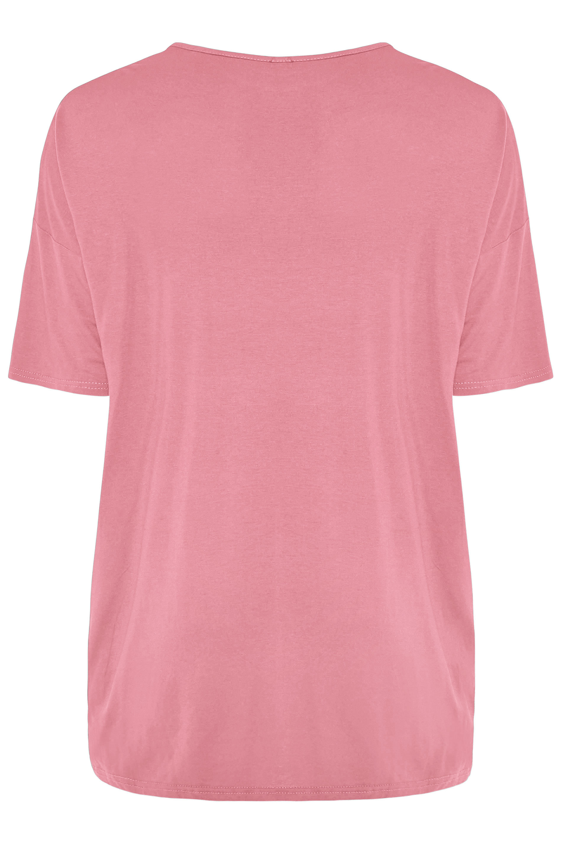 Blush Pink Jersey Oversized T-Shirt | Yours Clothing