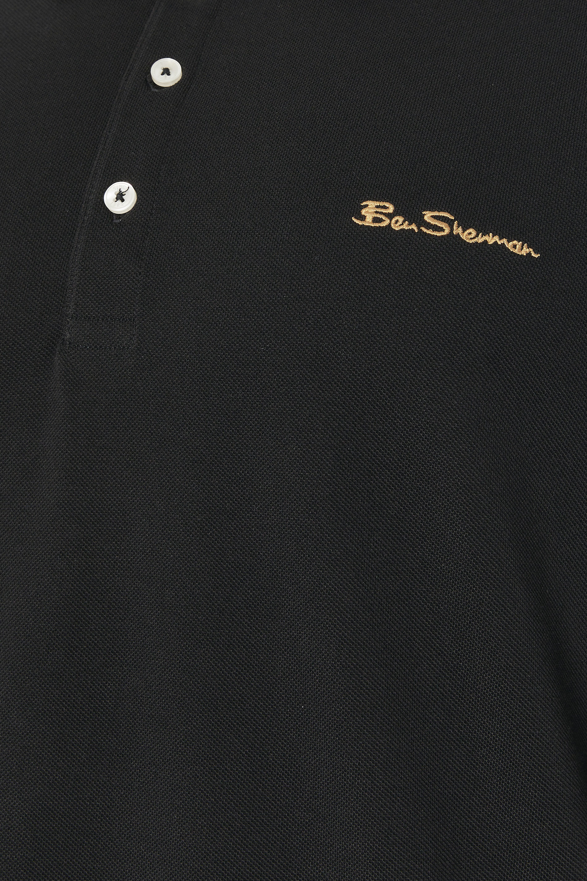 Ben Sherman Big & Tall Black Pique Polo Shirt | BadRhino 5