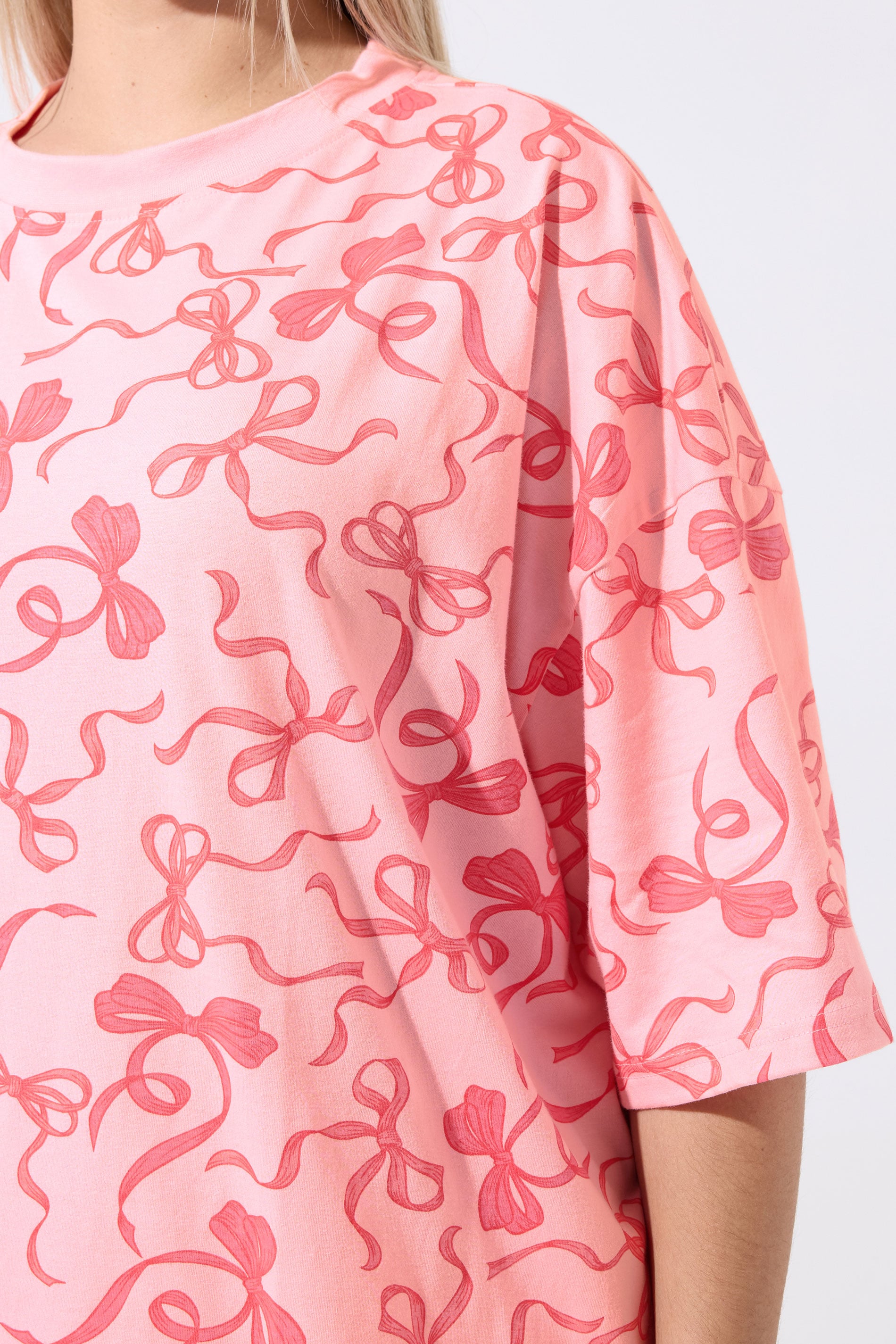 LIMITED COLLECTION Plus Size Pink Bow Pyjama Set | Yours Clothing 4