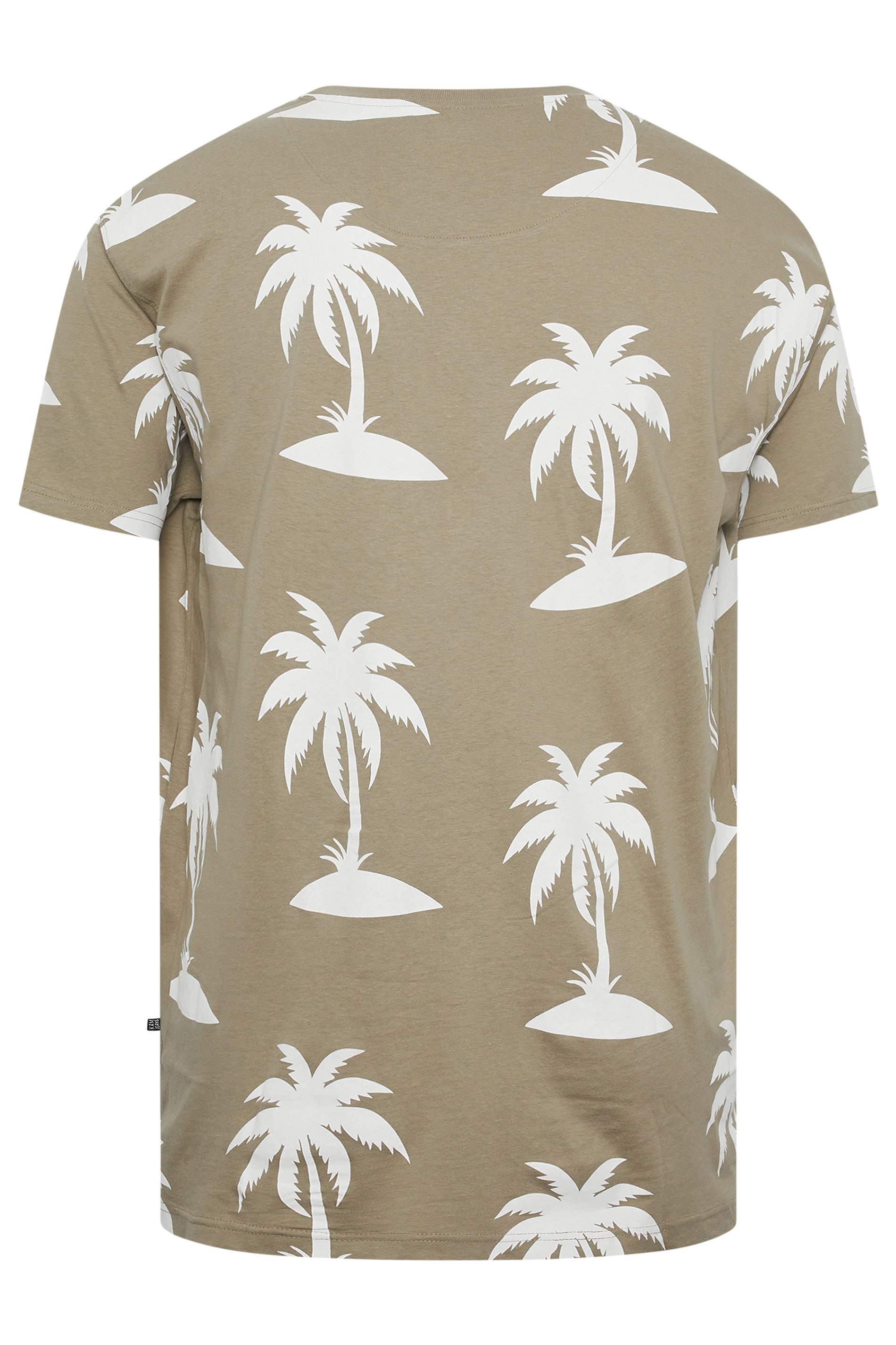 KAM Big & Tall Stone Brown Palm Print T-Shirt | BadRhino 4