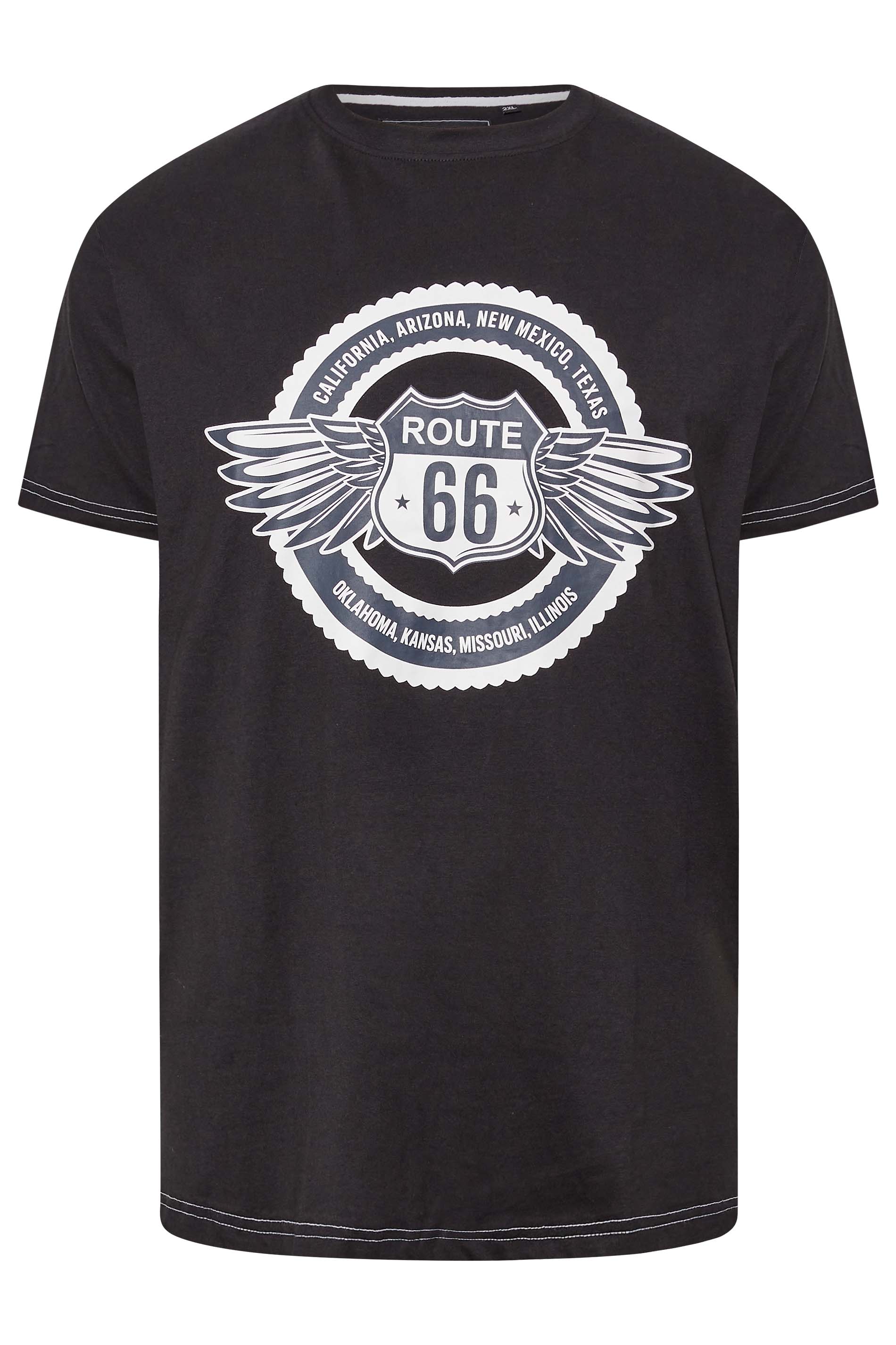 KAM Big & Tall Black 'Route 66' T-Shirt 1