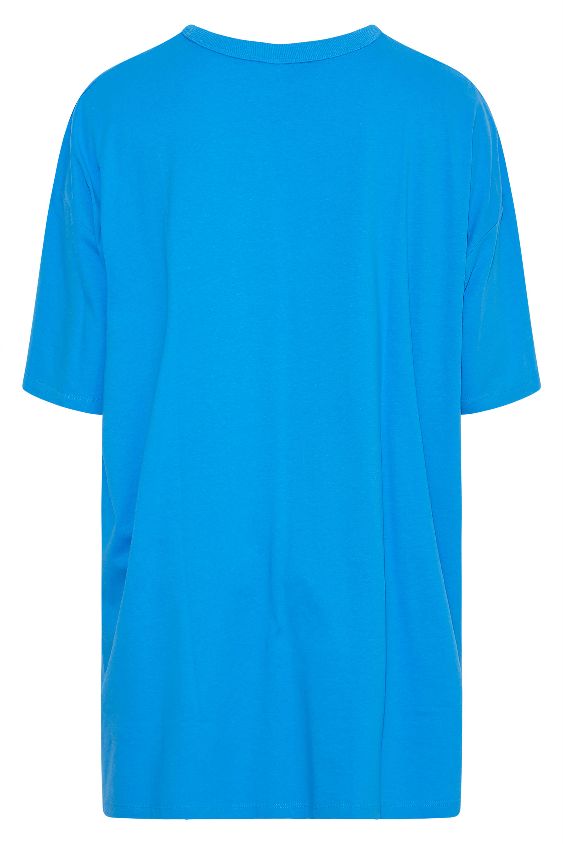 Grande taille  Tops Grande taille  T-Shirts | T-Shirt Bleu en Jersey Design Oversize - YZ56049