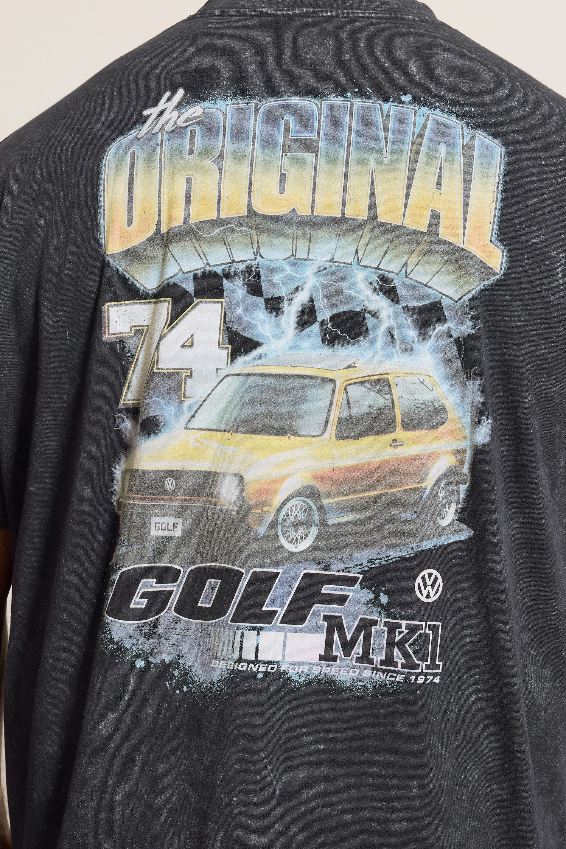 BadRhino Big & Tall Black Acid Wash Golf GTI Graphic T-Shirt | BadRhino 5