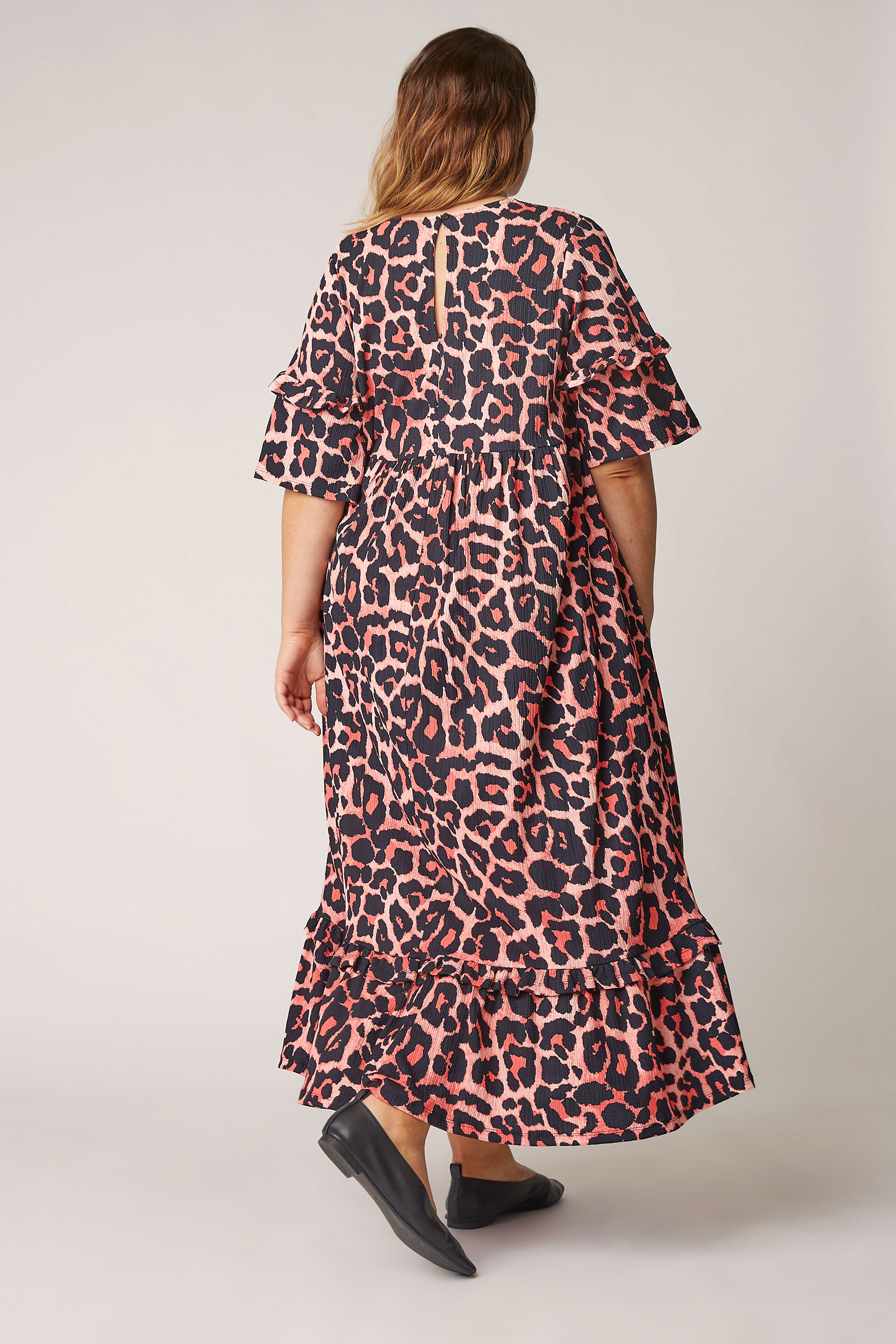 Plus Size The Limited Edit Pink Leopard Print Smock Midaxi Dress 