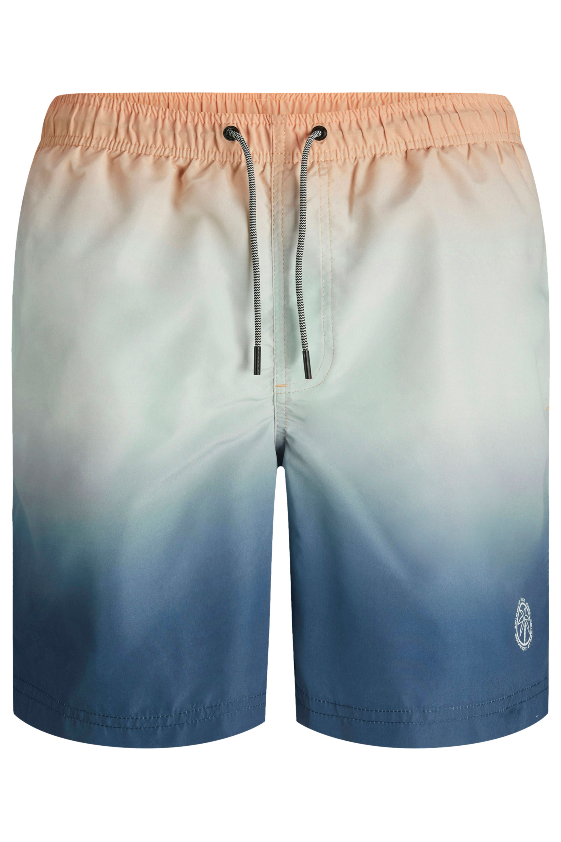 JACK & JONES Big & Tall Peach & Blue Dip Dye Swim Shorts | BadRhino 3
