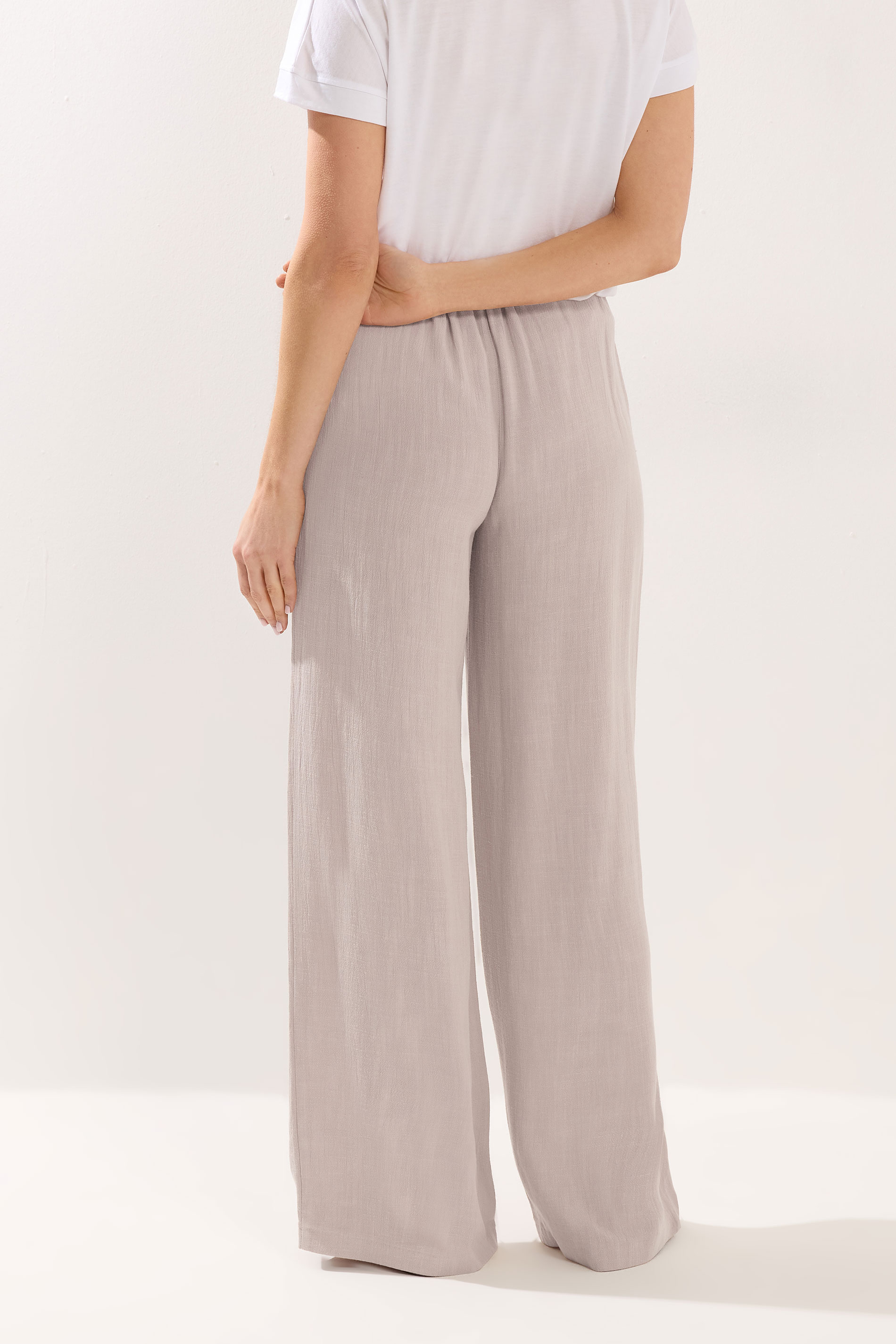 LTS Tall Women's Natural Brown Wide Leg Linen Trousers | Long Tall Sally 2