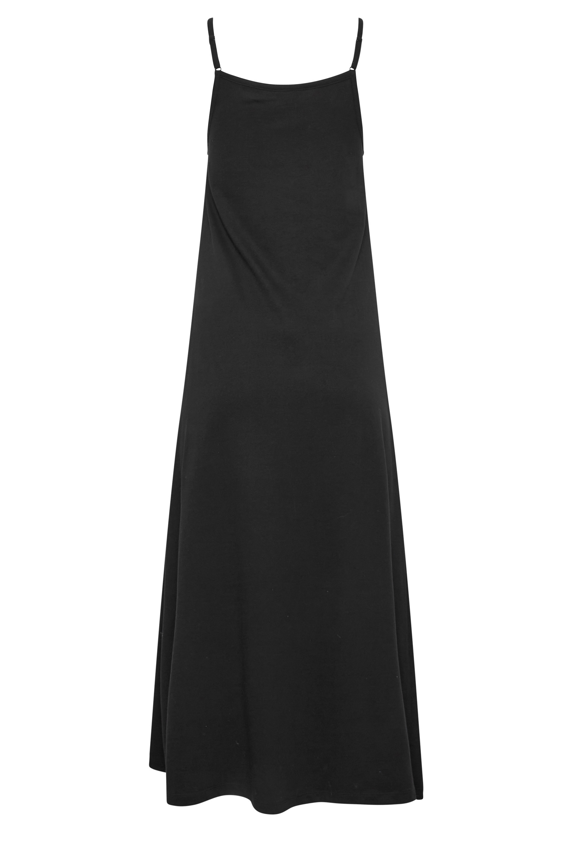 YOURS PETITE Curve Black Strappy Maxi Slip Dress | Yours Clothing