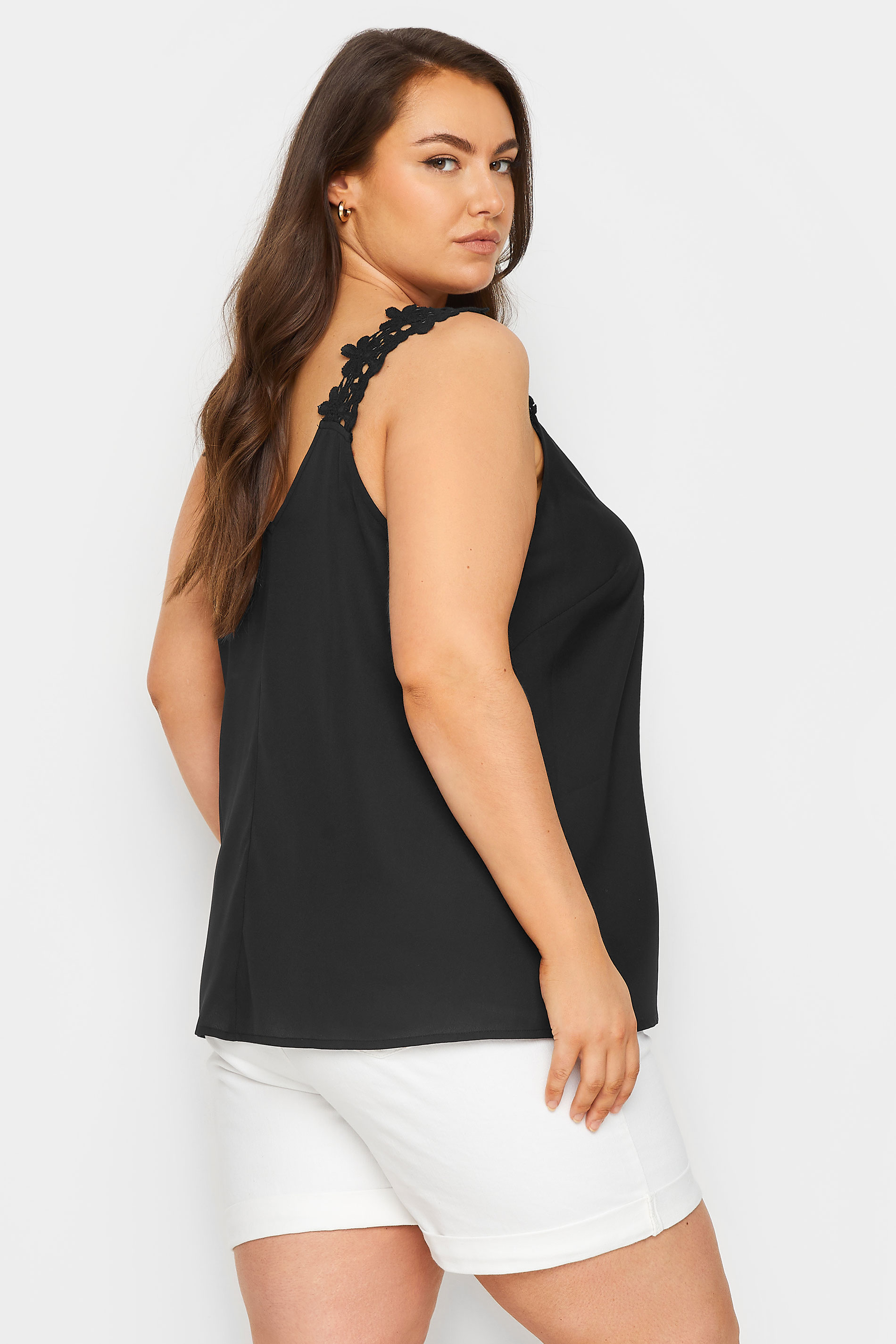 YOURS Plus Size Black Trim Cami | Yours Clothing 3