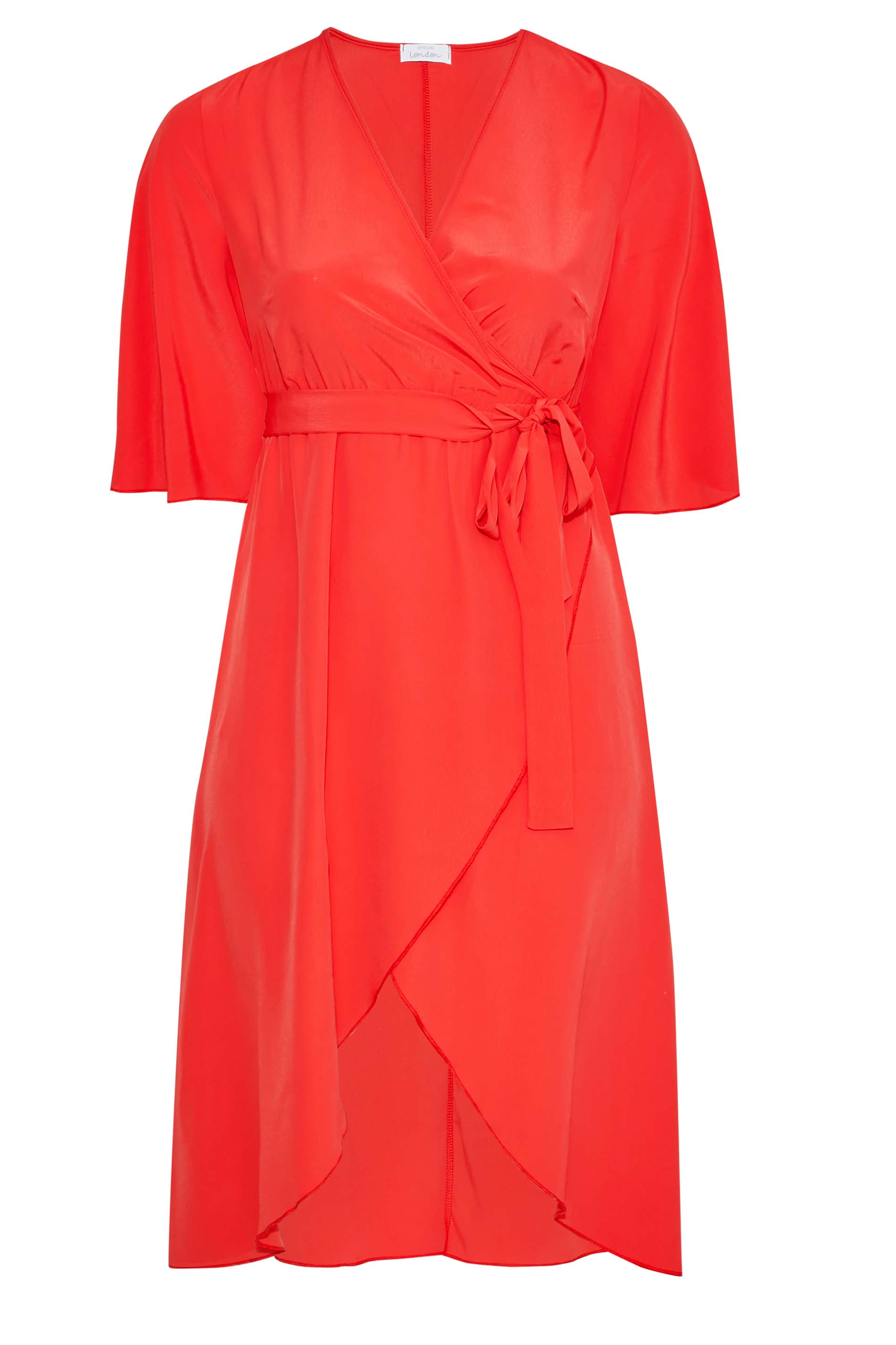 Robes Grande Taille Grande taille  Robes Portefeuilles | YOURS LONDON - Robe Rouge Coupe Portefeuille - ZF61653